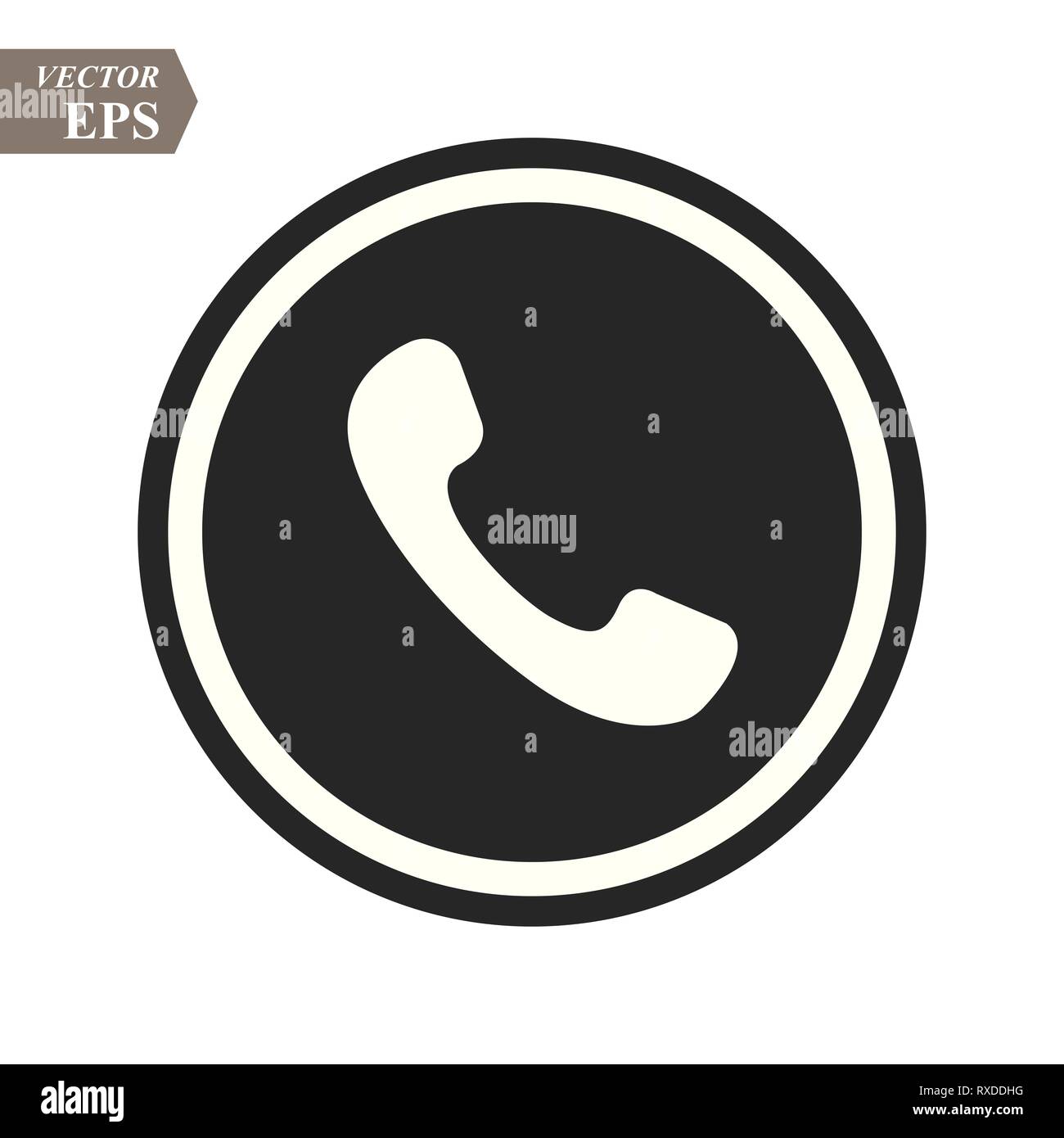 Phone Icon In Trendy Flat Style Isolated On Grey Background Handset Icon With Waves Telephone Symbol For Your Design Logo Ui Vector Illustration Stock Vector Image Art Alamy