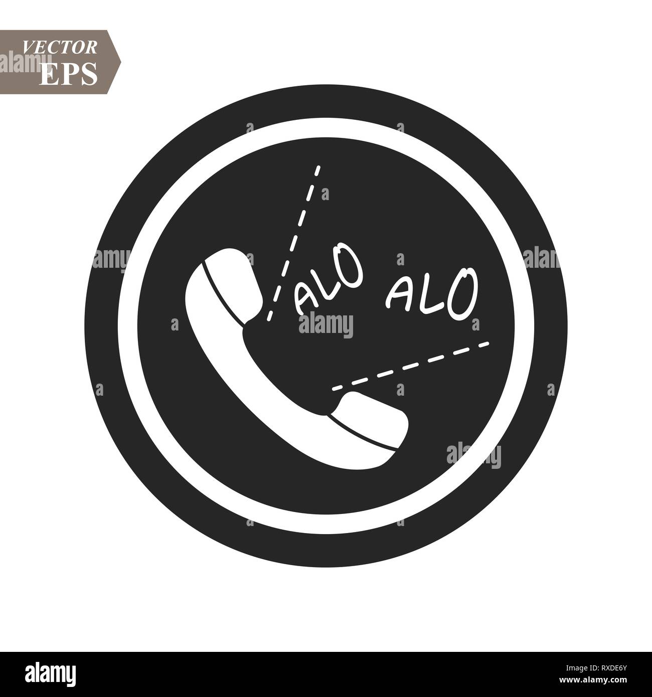 Phone alo icon in trendy flat style isolated on grey background. Handset  icon with waves. Telephone symbol for your design, logo, UI. Vector  illustrat Stock Vector Image & Art - Alamy