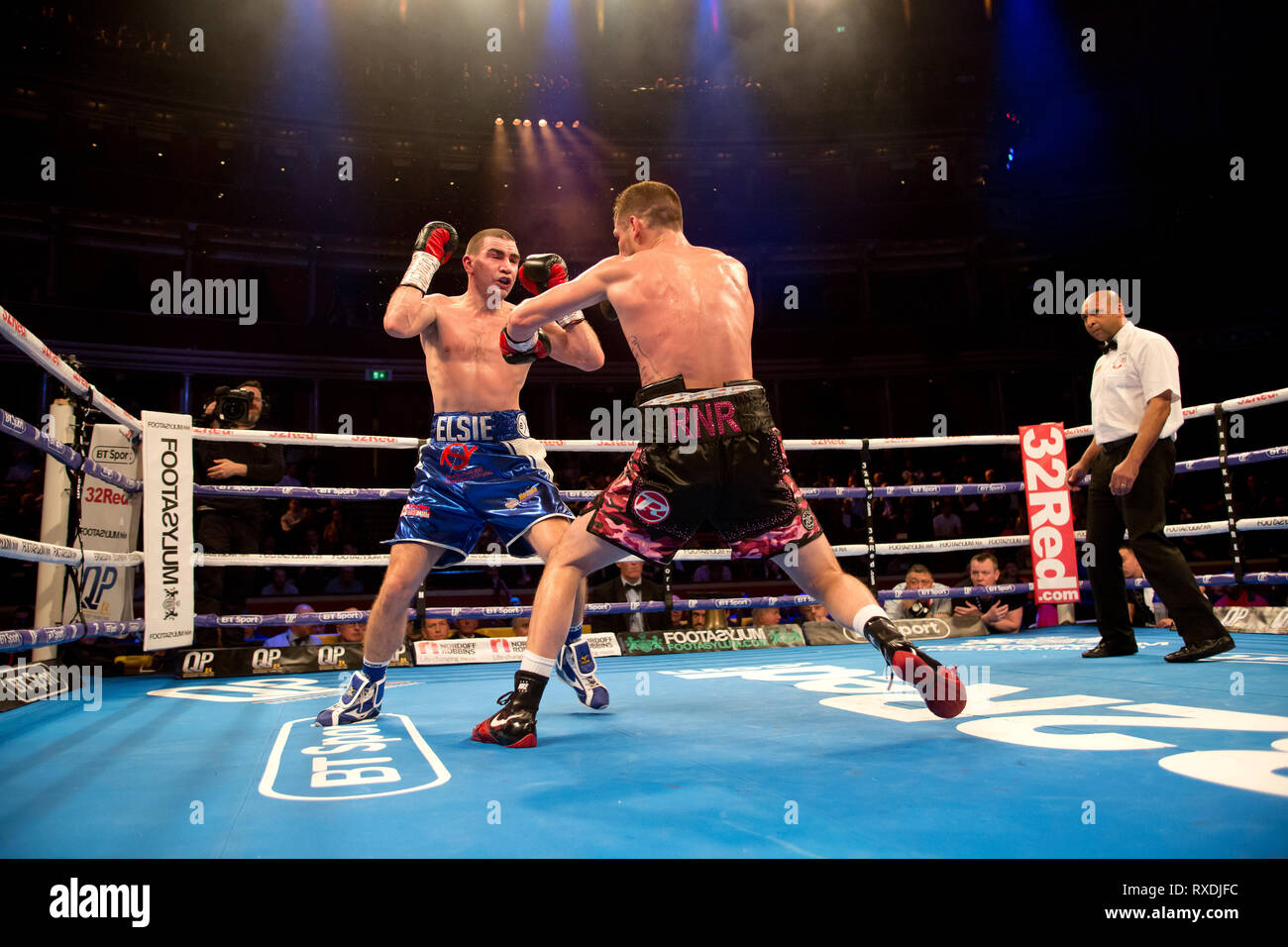 London uk 8th March 2019 Boxing returns to the royal albert hall kensington gore london Chris Jenkins defeats Johnny garton to become the new British welterweight Champion  Johnny Garton v Chris jenkins Credit: Dean Fardell/Alamy Live News Stock Photo