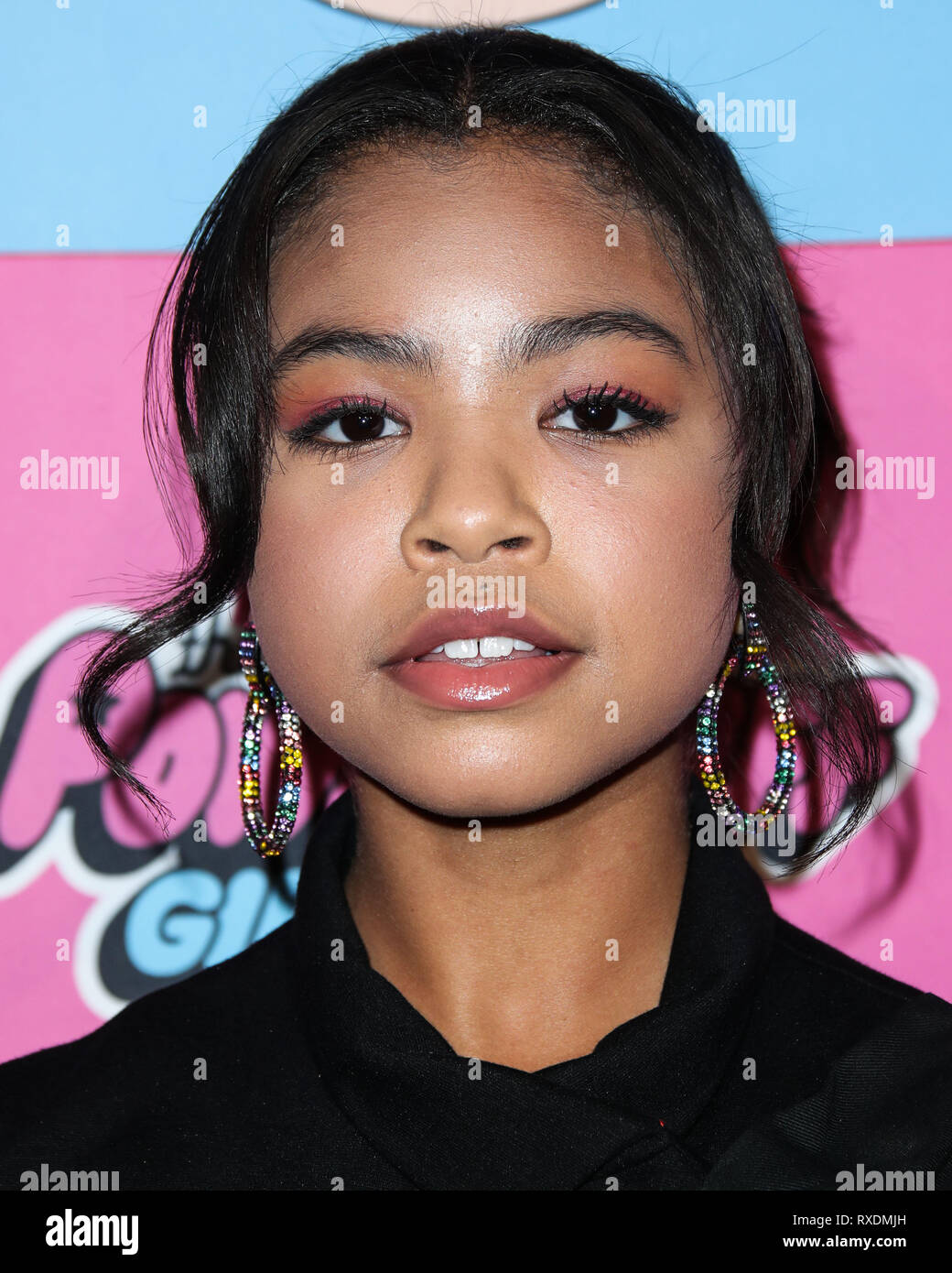 LOS ANGELES, CA, USA - MARCH 08: Actress Navia Robinson arrives at the Christian Cowan x The Powerpuff Girls Runway Show held at the City Market Social House on March 8, 2019 in Los Angeles, California, United States. (Photo by Xavier Collin/Image Press Agency) Stock Photo