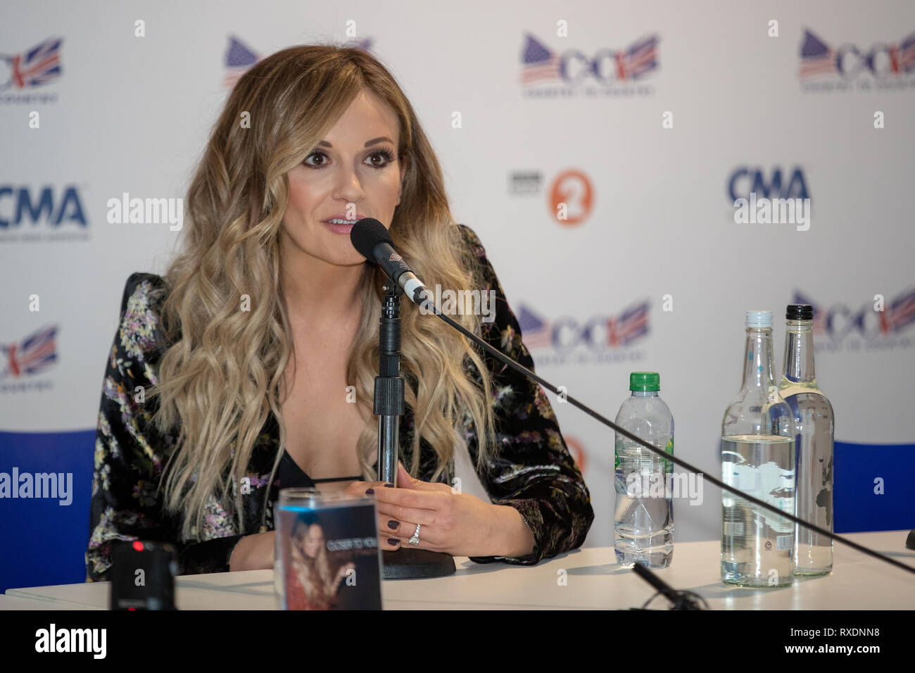 London, UK. 09th Mar, 2019. London, UK. Saturday 9 March 2019.Carly Cristyne Slusser, known as Carly Pearce poses backstage on day 1 of C2C - Country 2 Country festival at O2 Arena, Credit: Jason Richardson/Alamy Live News Stock Photo