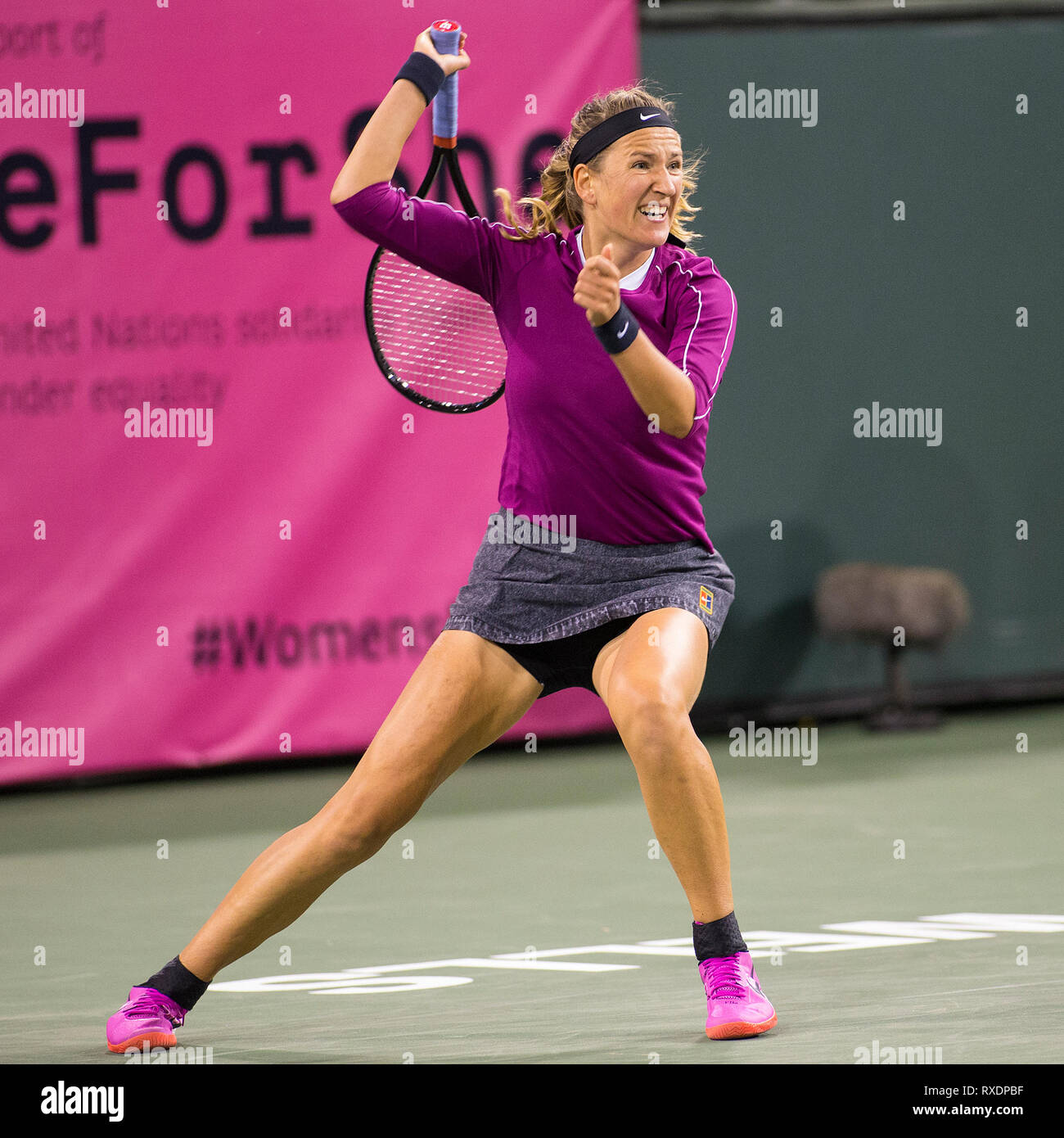 Indian Wells California Usa 8th Mar 2019 Victoria Azarenka Blr Was Defeated By Serena Williams Usa 7 5 6 3 At The Bnp Paribas Open At The Indian Wells Tennis Garden In Indian Wells