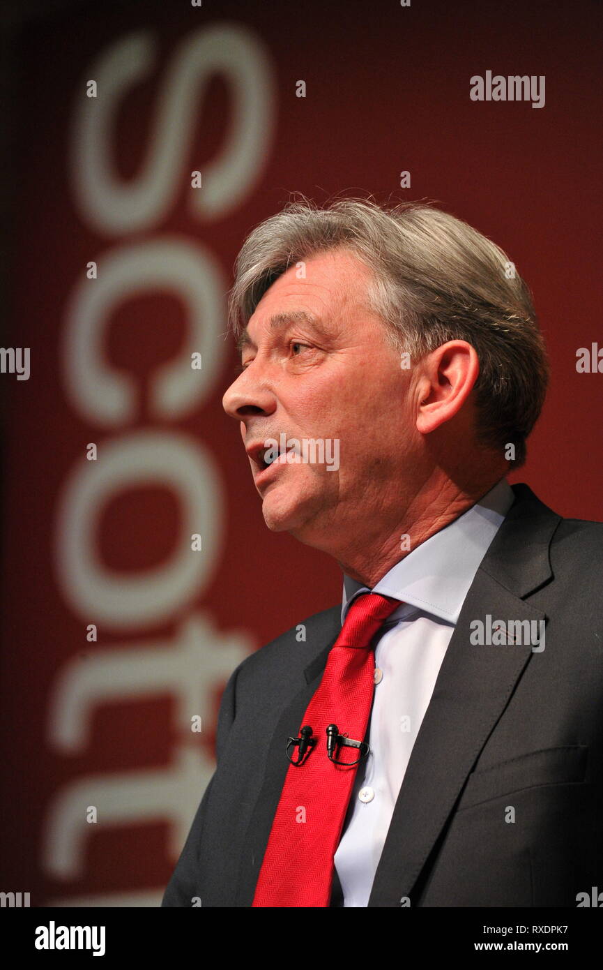 Dundee, UK. 9th Mar, 2019. Scottish Labour Leader - Richard Leonard addresses conference with his keynote speech. Credit: Colin Fisher/Alamy Live News Stock Photo