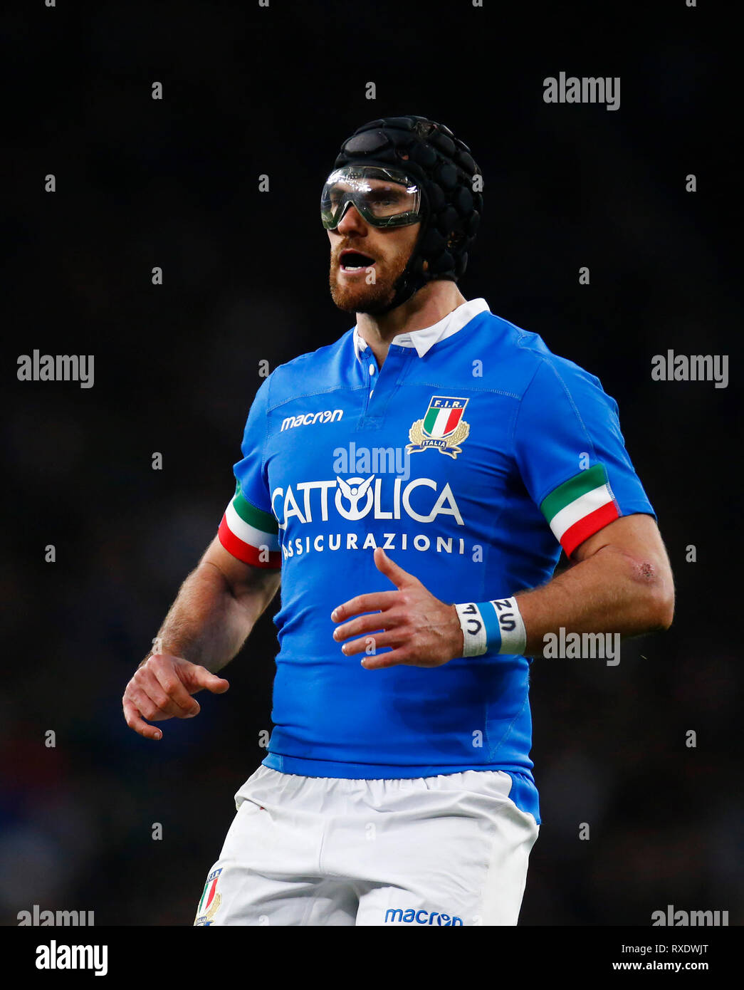 London, ENGLAND, 9th March Ian McKinley of Italy during the Guinness 6  Nations Rugby match between England and Italy at Twickenham stadium in  Twickenham England on 9th March 2019 Credit Action Foto