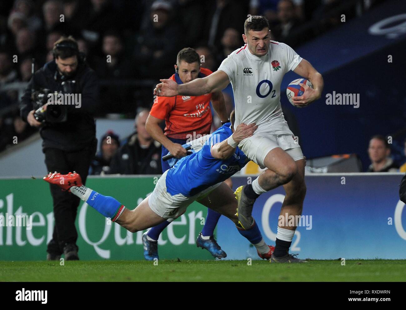 London, UK. 09th Mar, 2019. Jonny May (England). England V Italy. Guinness six nations rugby. Twickenham stadium. Credit: Sport In Pictures/Alamy Live News Stock Photo