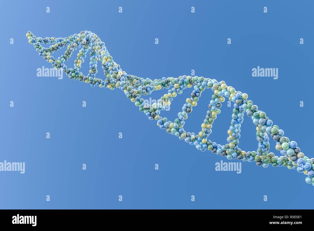 3d rendering, DNA with blue background Stock Photo - Alamy
