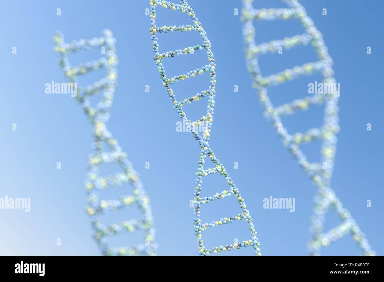 3d rendering, DNA with blue background Stock Photo - Alamy