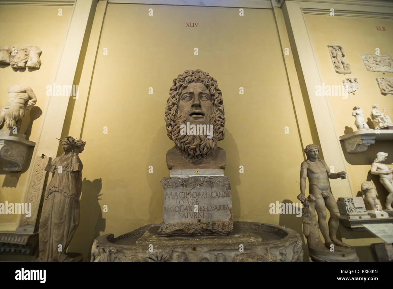 ROME, ITALY - November, 2018: Roman sculpture lying in the Vatican ...