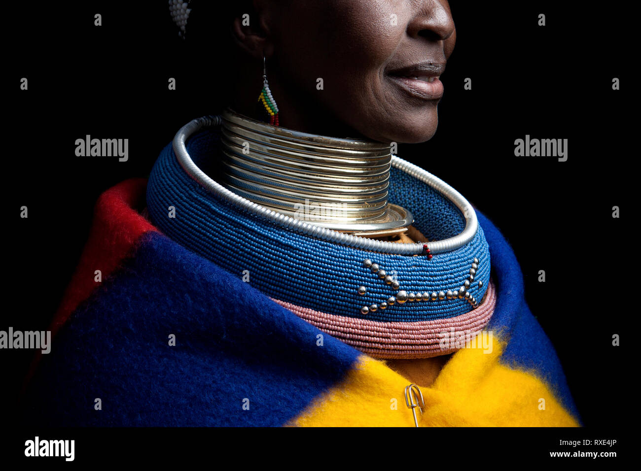 An Ndebele woman in South Africa. Stock Photo