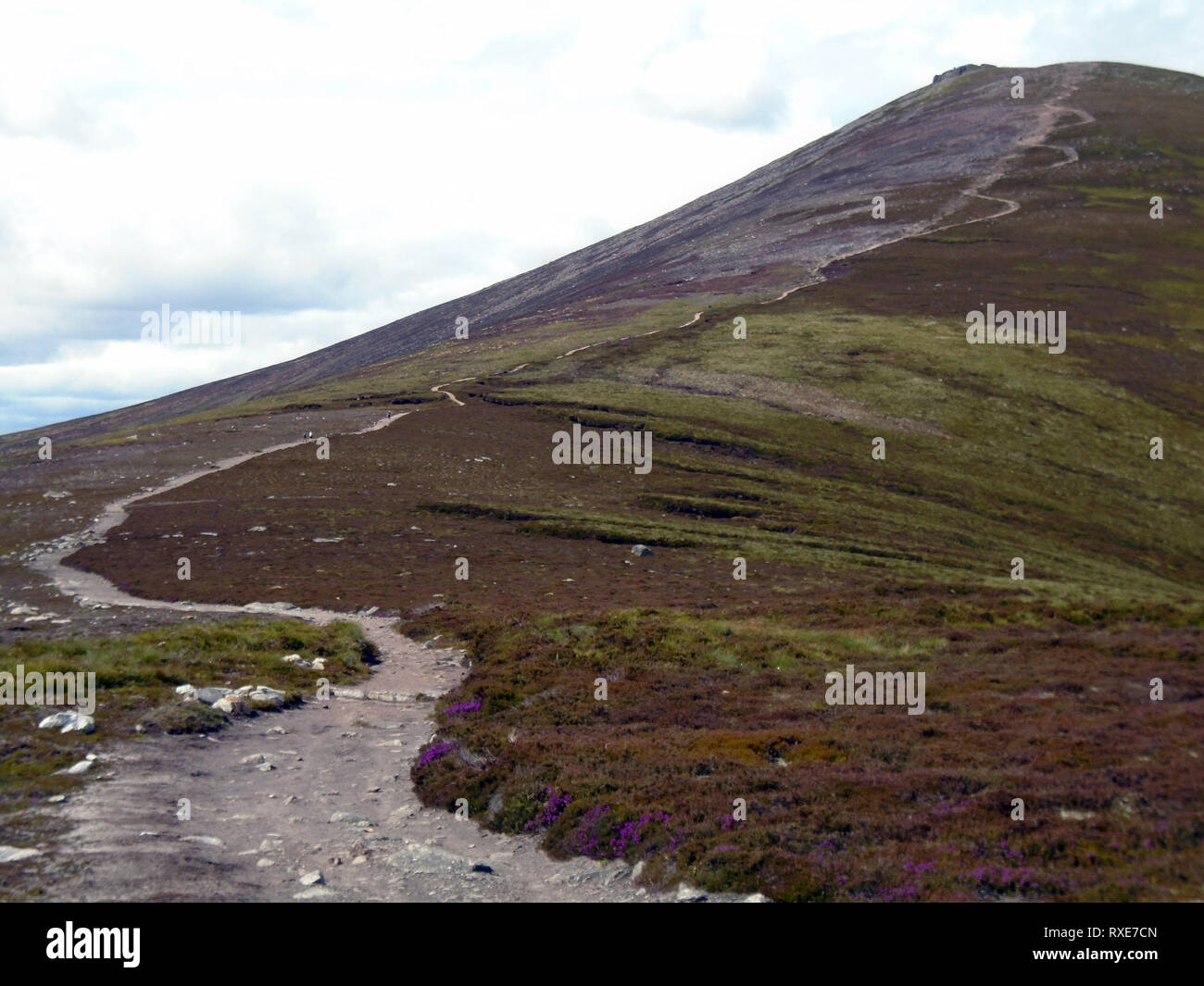 The Path Leading to the Summit of the Scottish Mountain Corbett Ben Rinnes form Roy's Hill in the Cairngorm National Park, Scotland, UK. Stock Photo