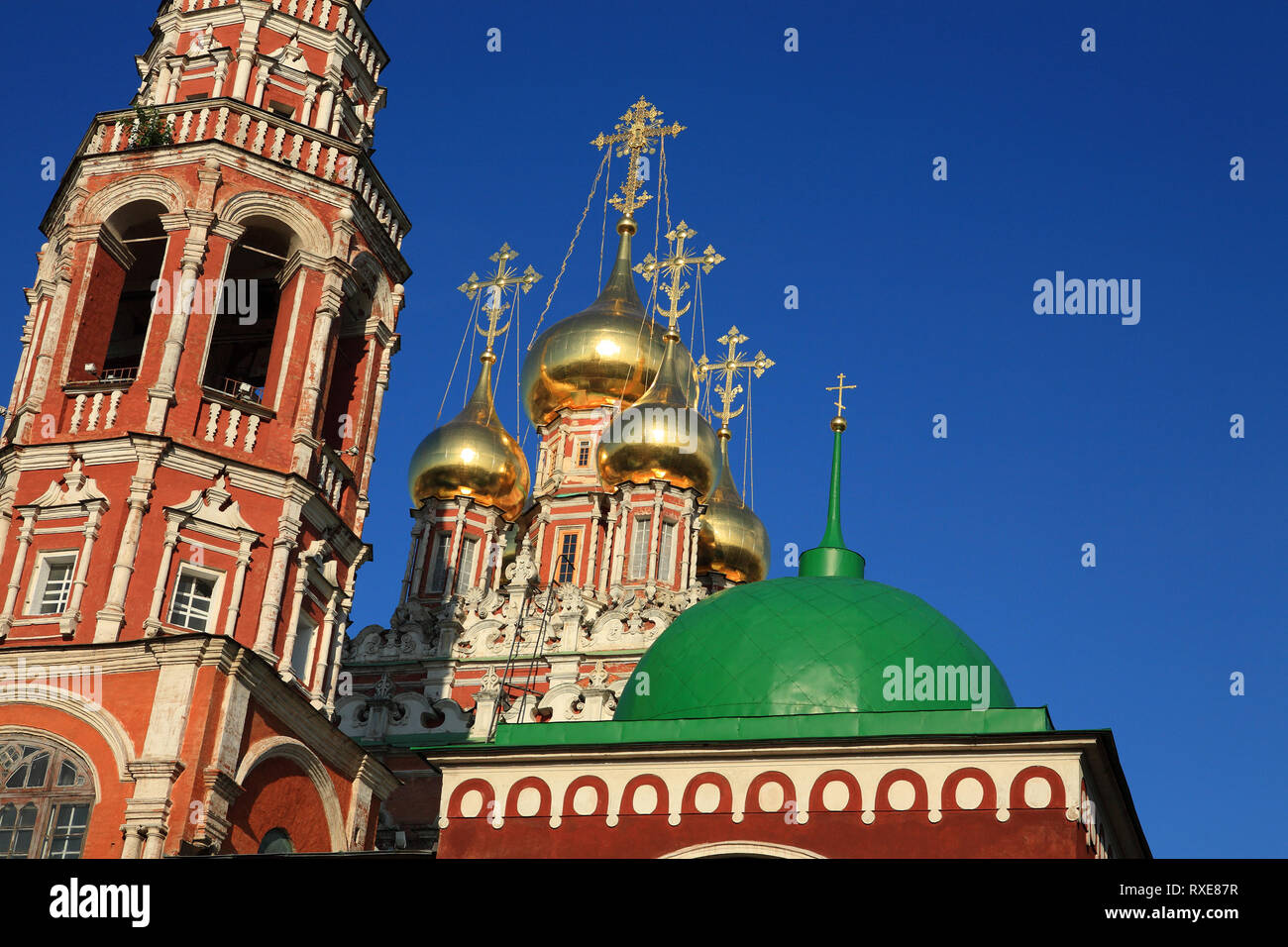cupola of church with crosses on sky background Stock Photo - Alamy