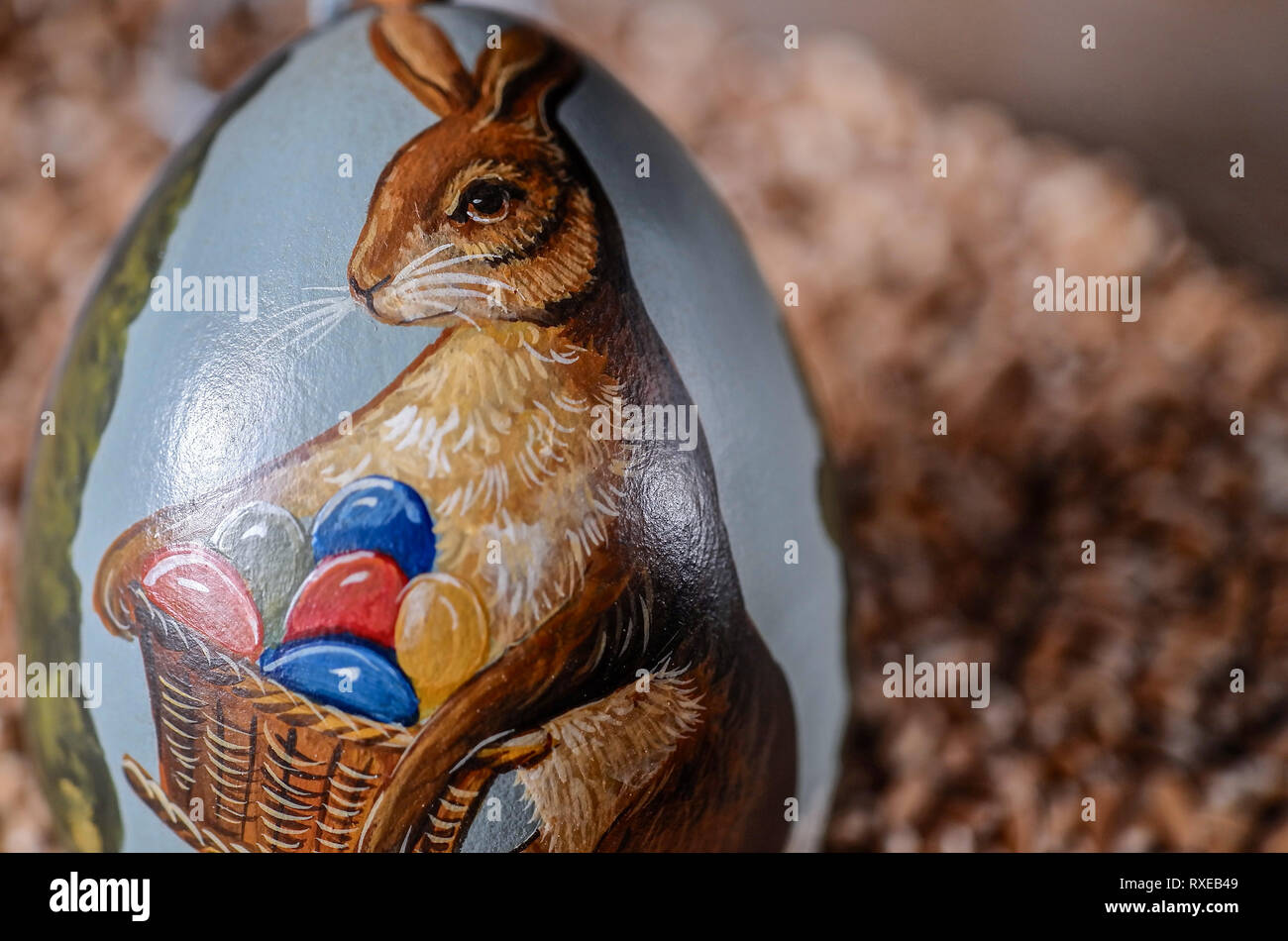 Bemalte Ostereier Deko - painted easter eggs deco Stock Photo