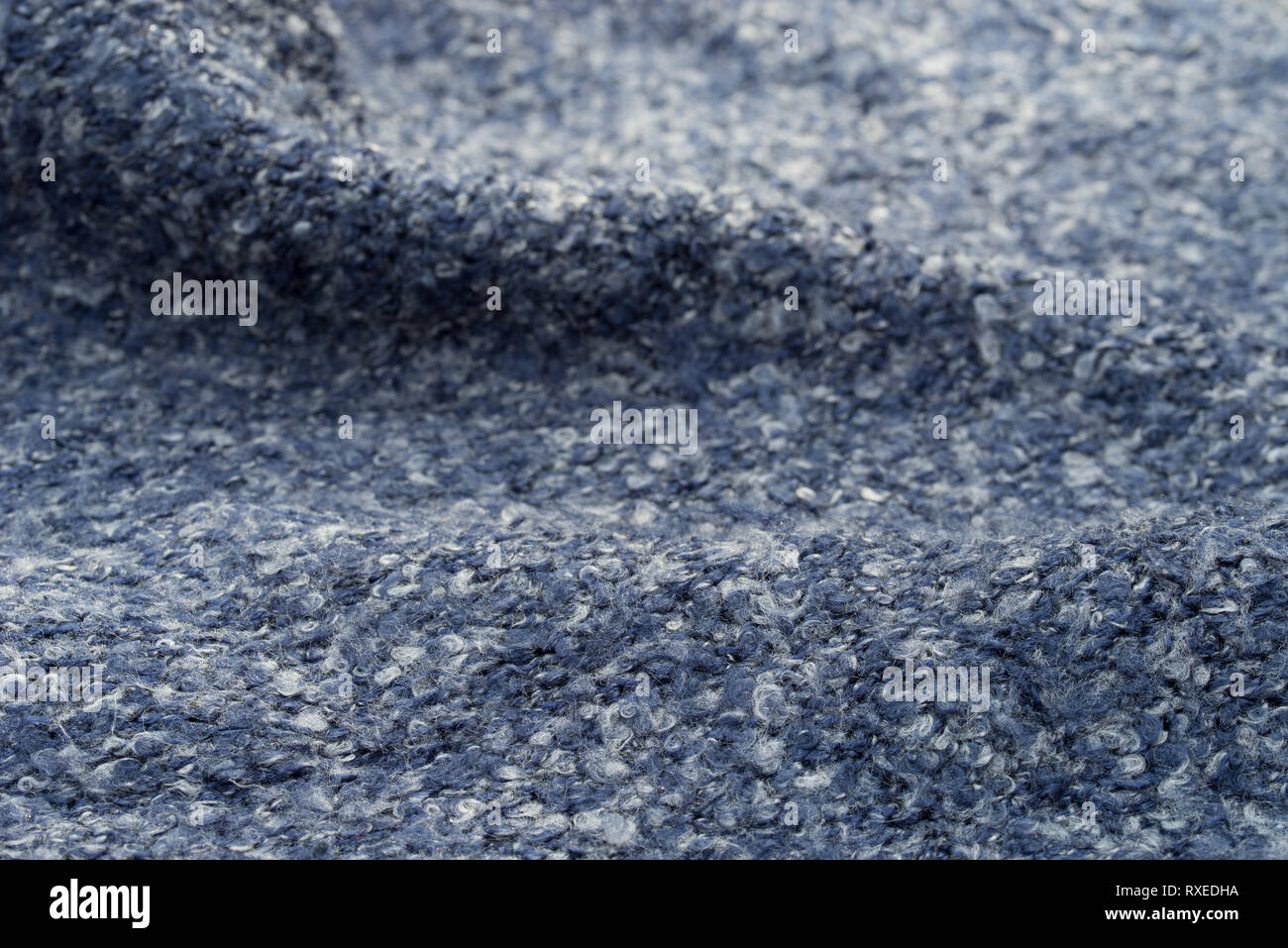 dark blue knitwear background texture macro Stock Photo