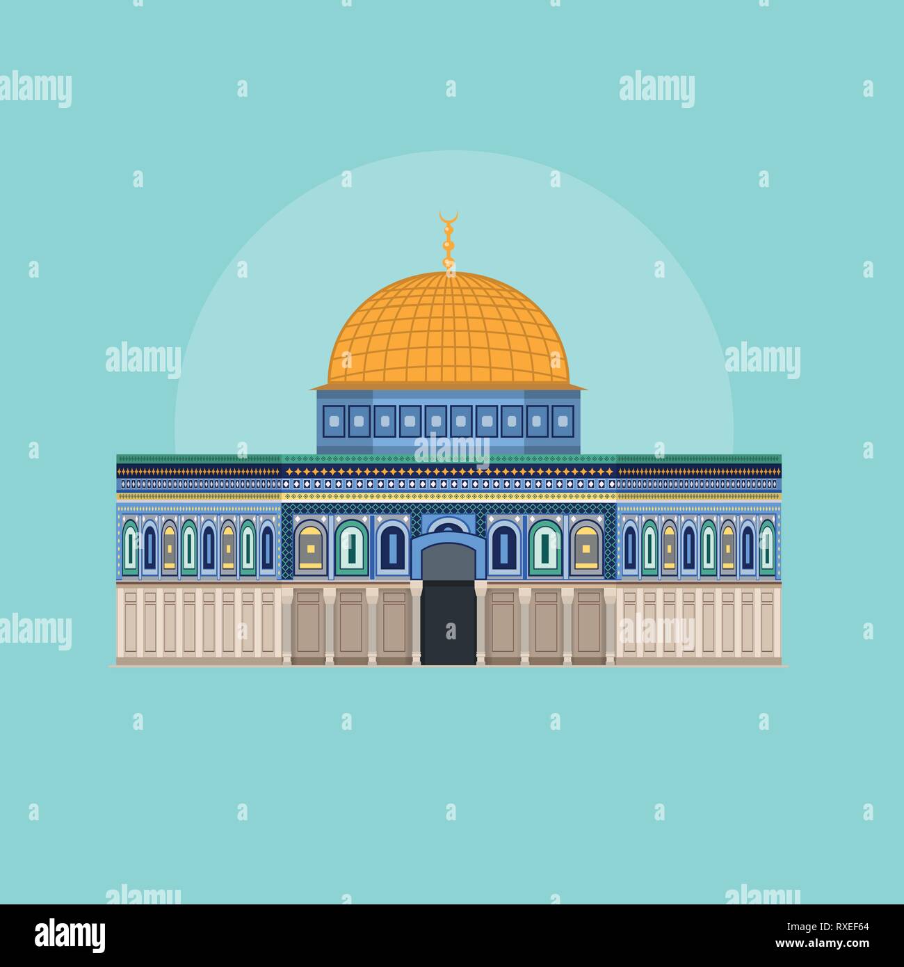 Ancient jerusalem dome rock Stock Vector Images - Alamy