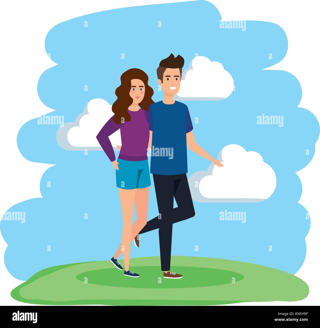 young couple avatars characters Stock Vector Image & Art - Alamy