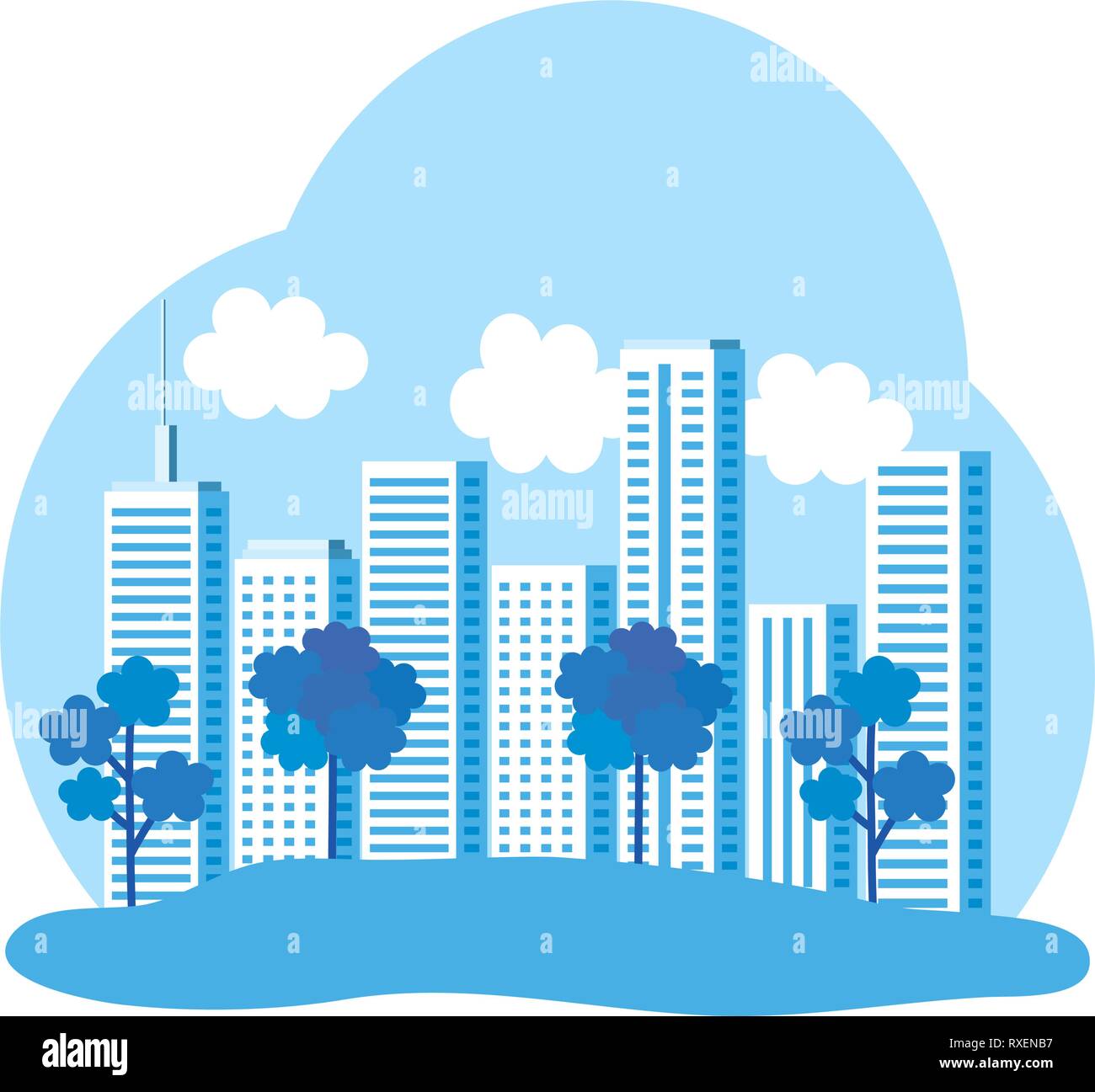 park with cityscape background Stock Vector Image & Art - Alamy