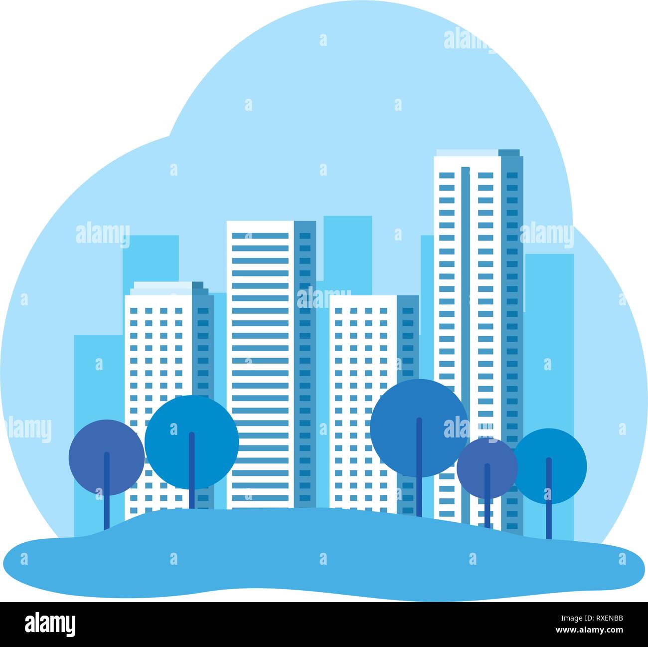 park with cityscape background Stock Vector Image & Art - Alamy