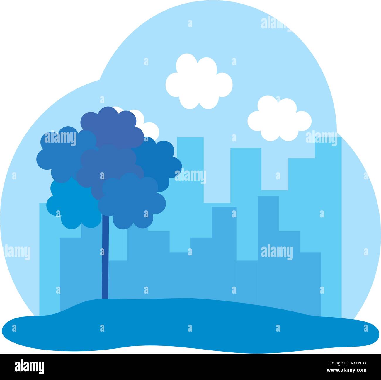 park with cityscape background Stock Vector Image & Art - Alamy