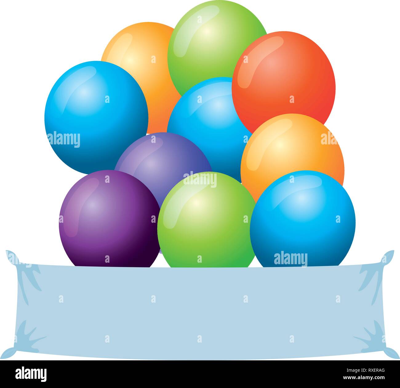 Balloons Helium Floating With Banner Stock Vector Art