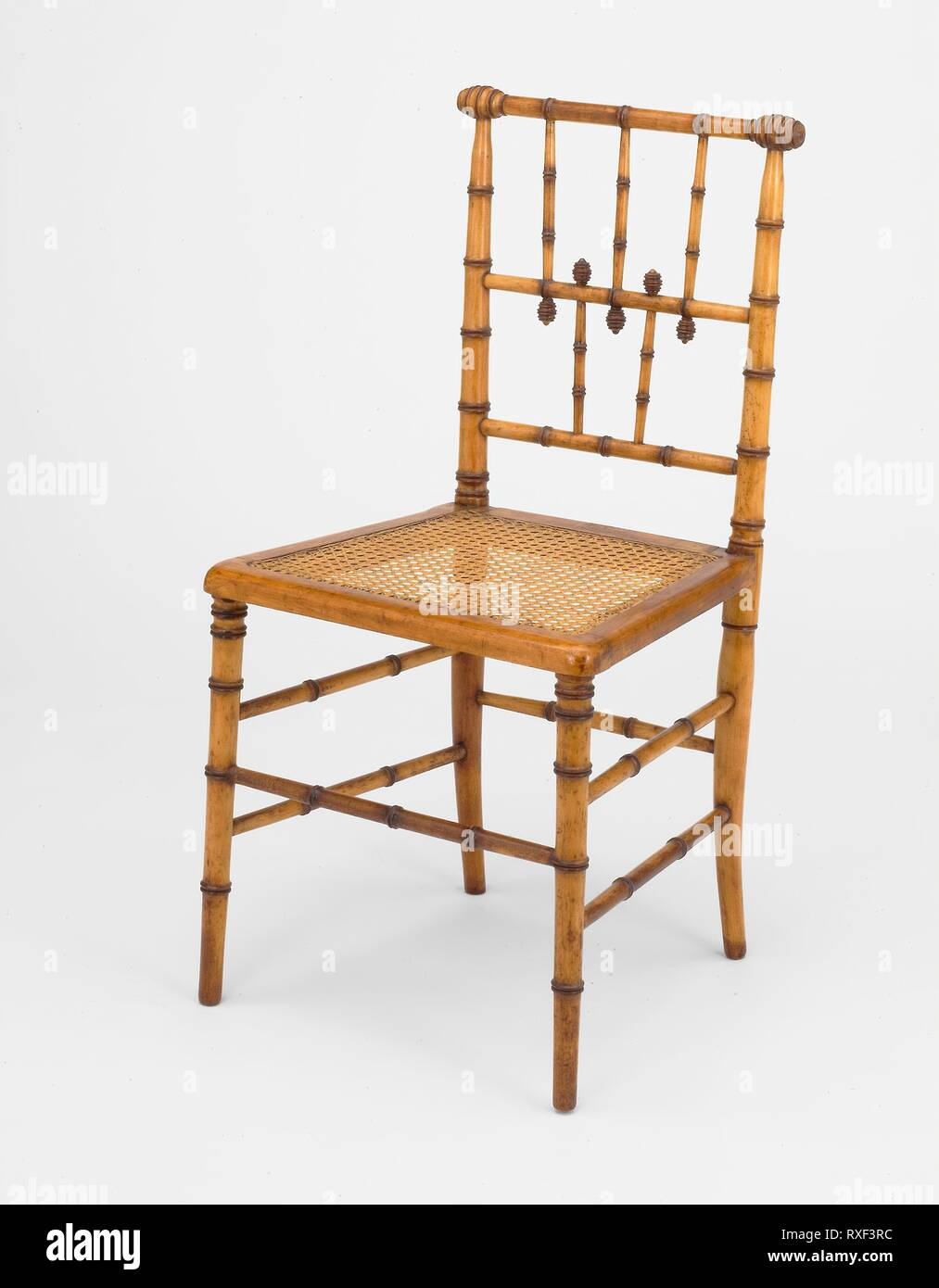 Side Chair. Attributed to R. J. Horner and Company; American, active 1886-c. 1915; New York, New York. Date: 1885-1895. Dimensions: 87.6 × 46.4 × 42.6 cm (34 1/2 × 17 1/2 × 16 in.). Maple and birds-eye maple. Origin: New York. Museum: The Chicago Art Institute. Stock Photo