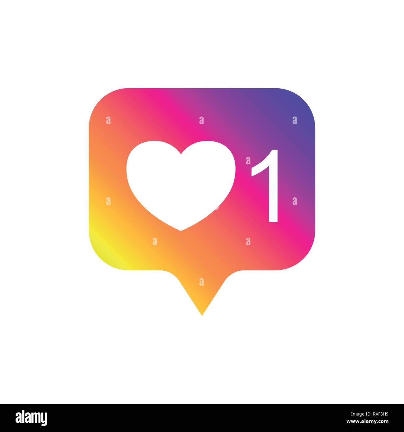 New counter notification icon. Icon like Instagram. Social media like insta ui, app, iphone. Vector illustration. EPS 10. Stock Vector