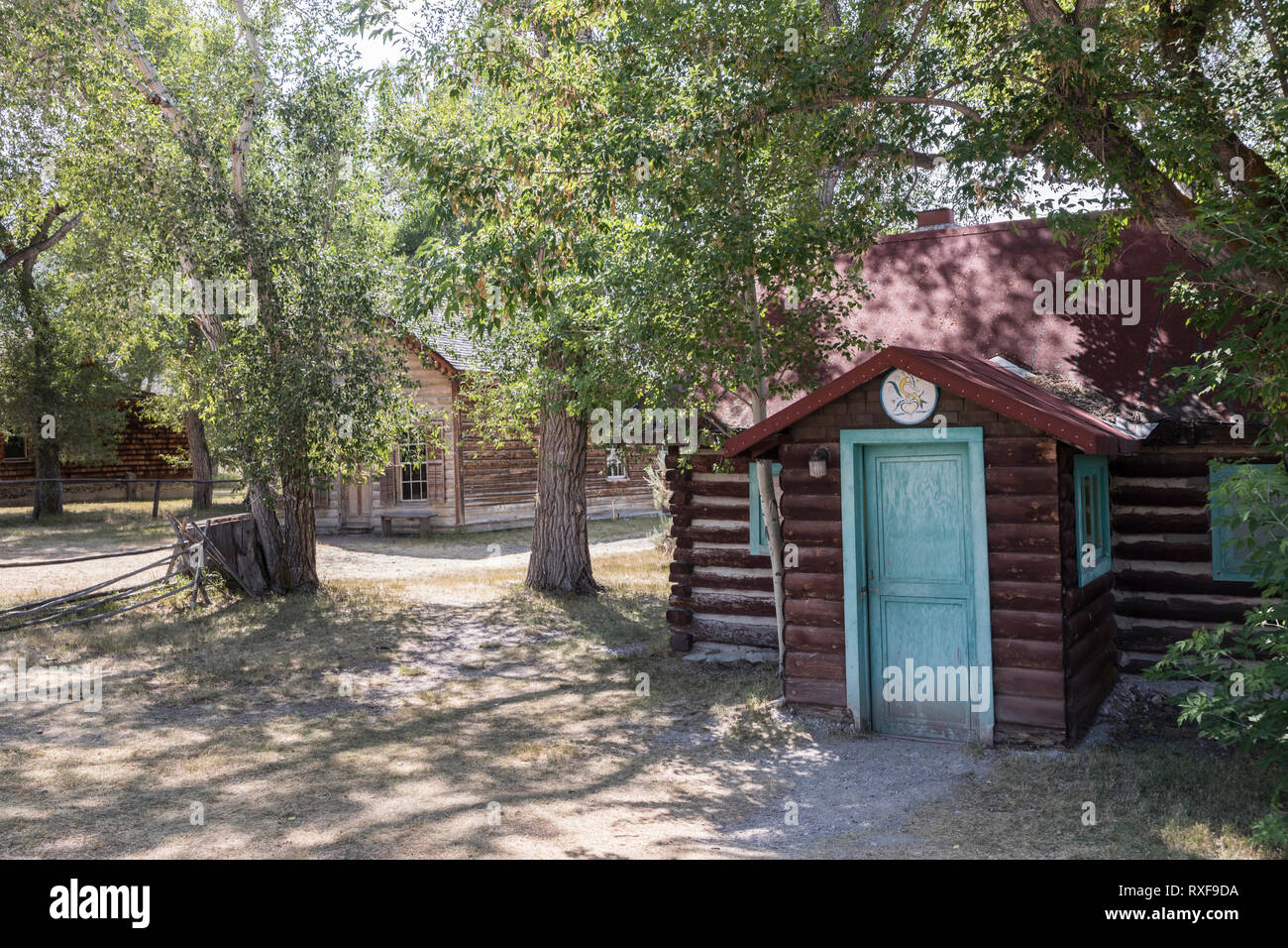 Shade trees and houses, Bannack ghost town, Montana, USA Stock Photo Alamy
