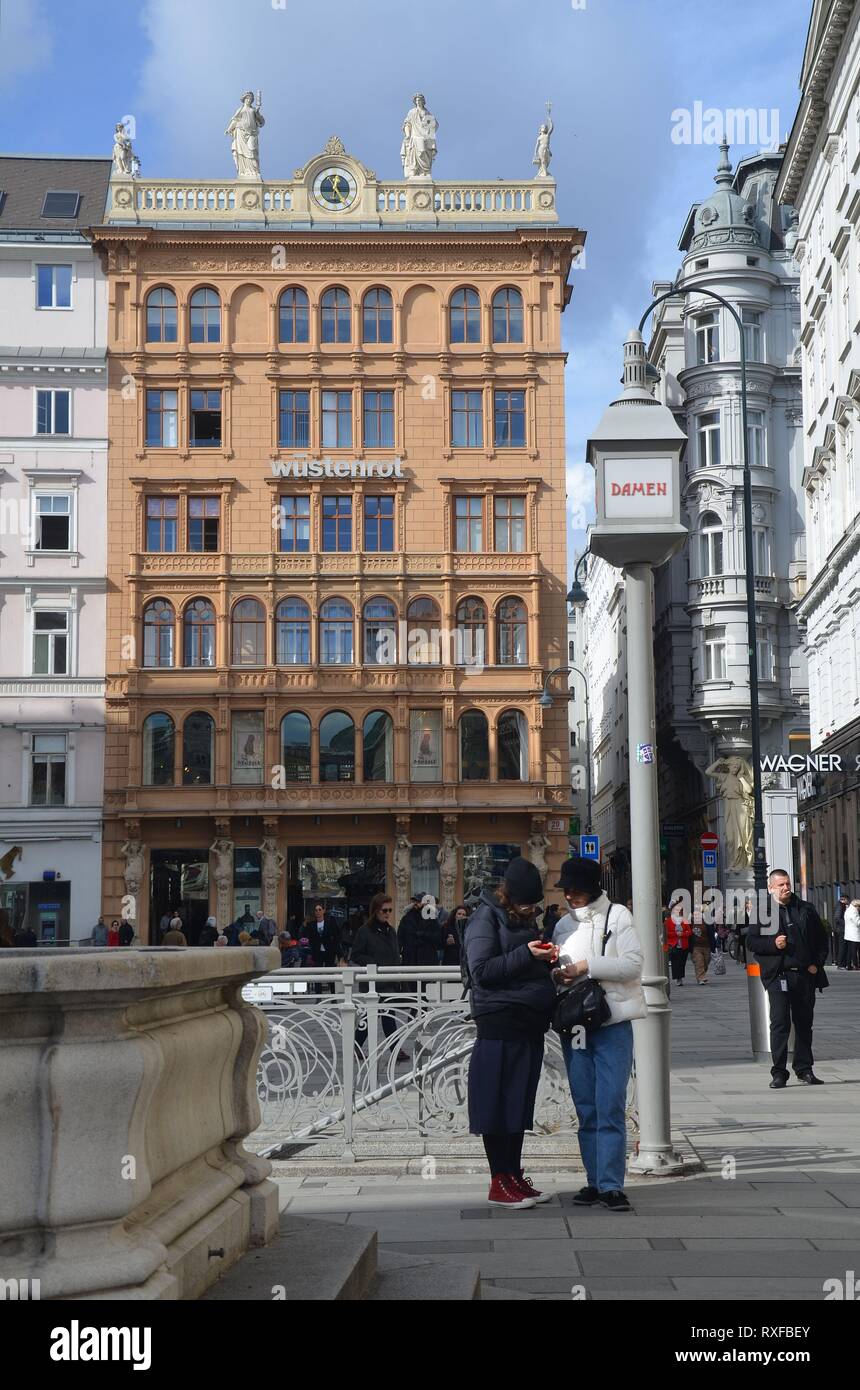 Wien, die Hauptstadt Österreichs: Straßenszene am Graben in der Innenstadt Stock Photo