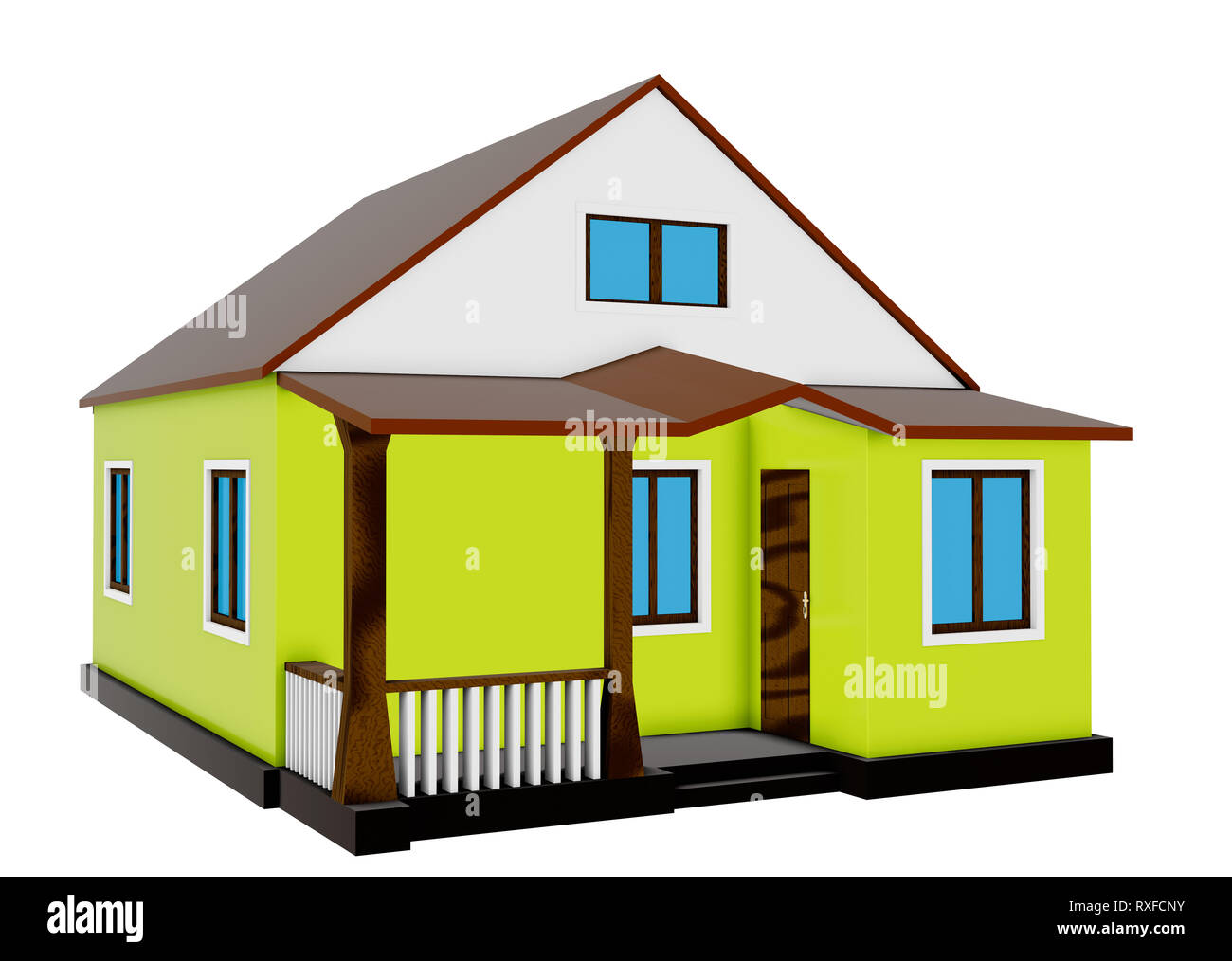 house modern contemporary style isolated on white background Stock ...