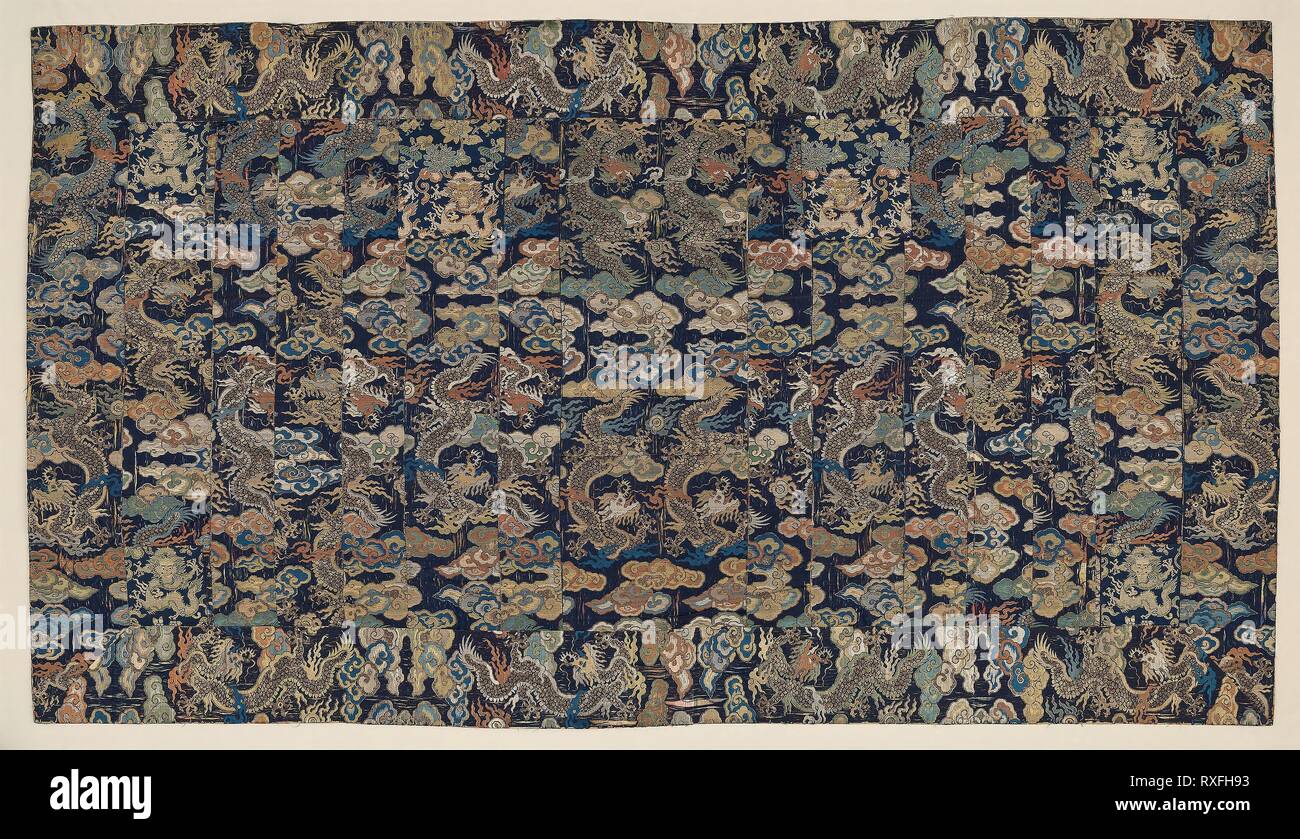 Kesa. Japan. Date: 1650-1700. Dimensions: 119.4 x 210.5 cm (47 x 82 7/8 in.). Silk and gilt-paper strip; twill weave with secondary binding warp and supplementary patterning wefts. Origin: Japan. Museum: The Chicago Art Institute. Stock Photo
