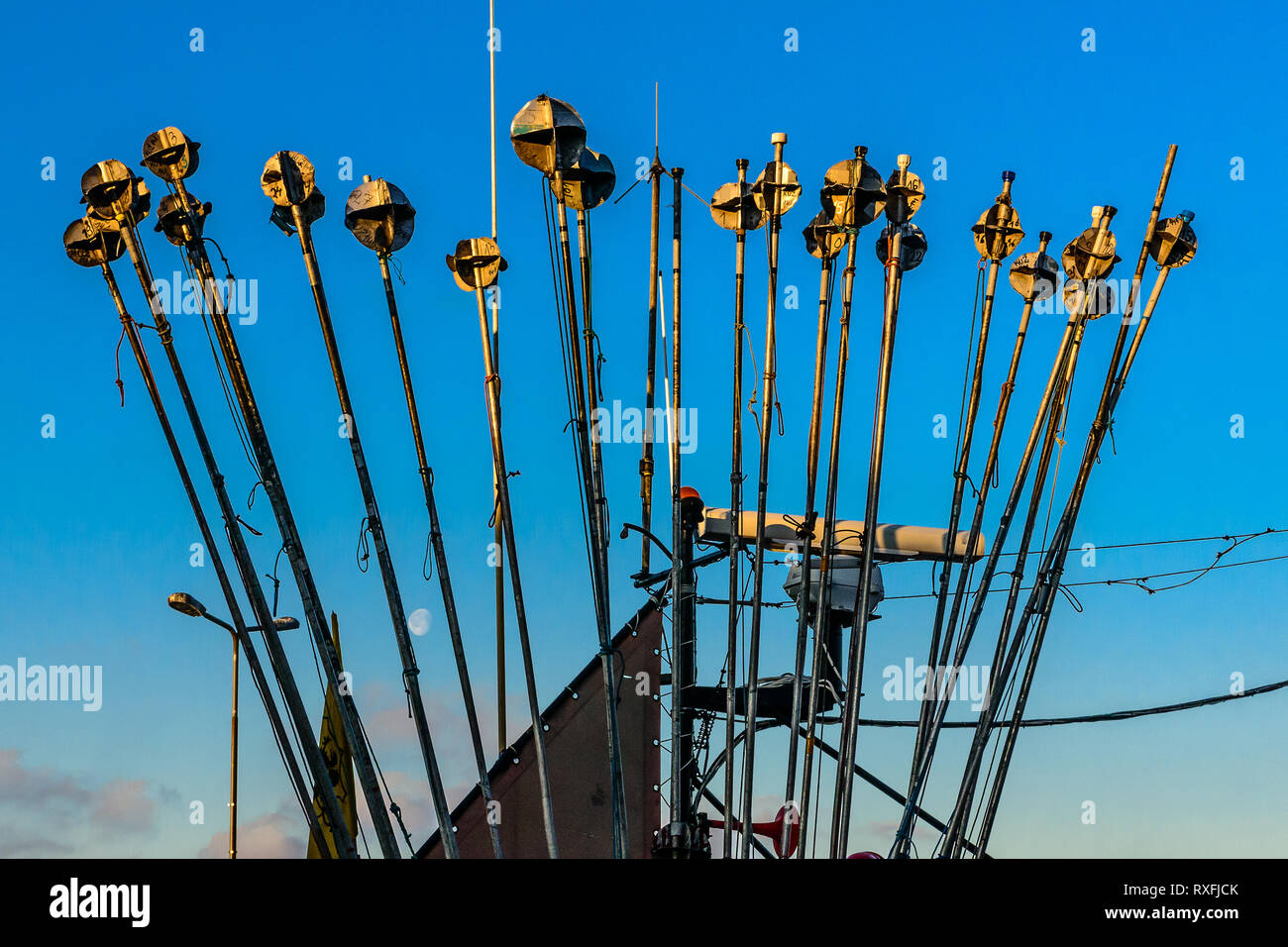 Hel penisula (Poland) in winter time. Fisherman tools. Stock Photo