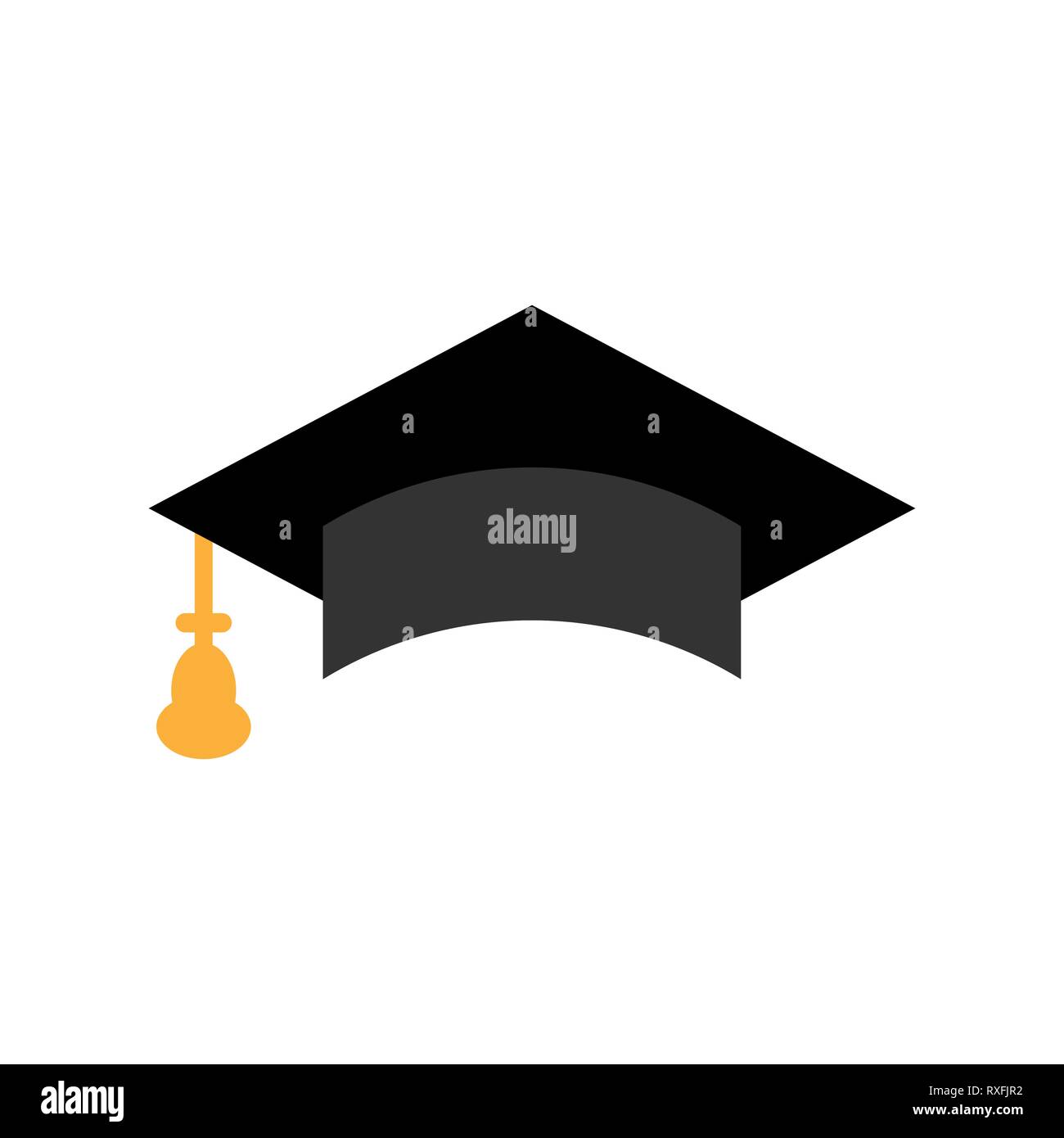 Graduation cap icon in flat style. Education hat vector illustration on  white isolated background. University bachelor business concept Stock  Vector Image & Art - Alamy