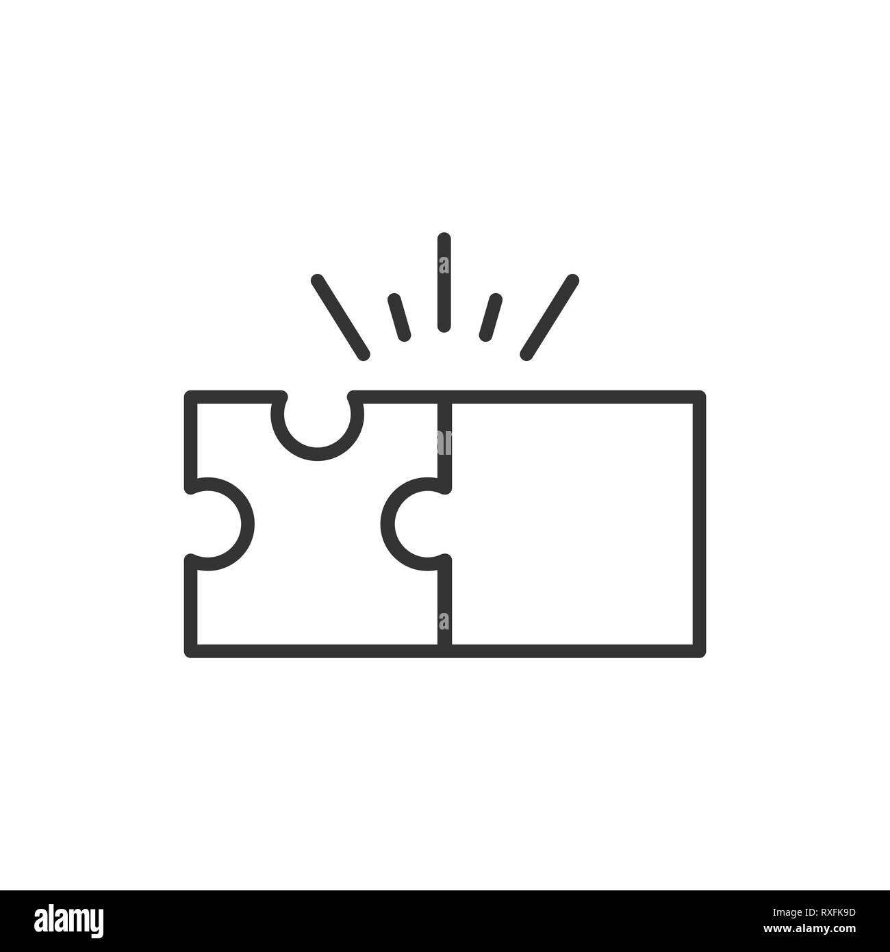 Puzzle compatible icon in flat style. Jigsaw agreement vector ...