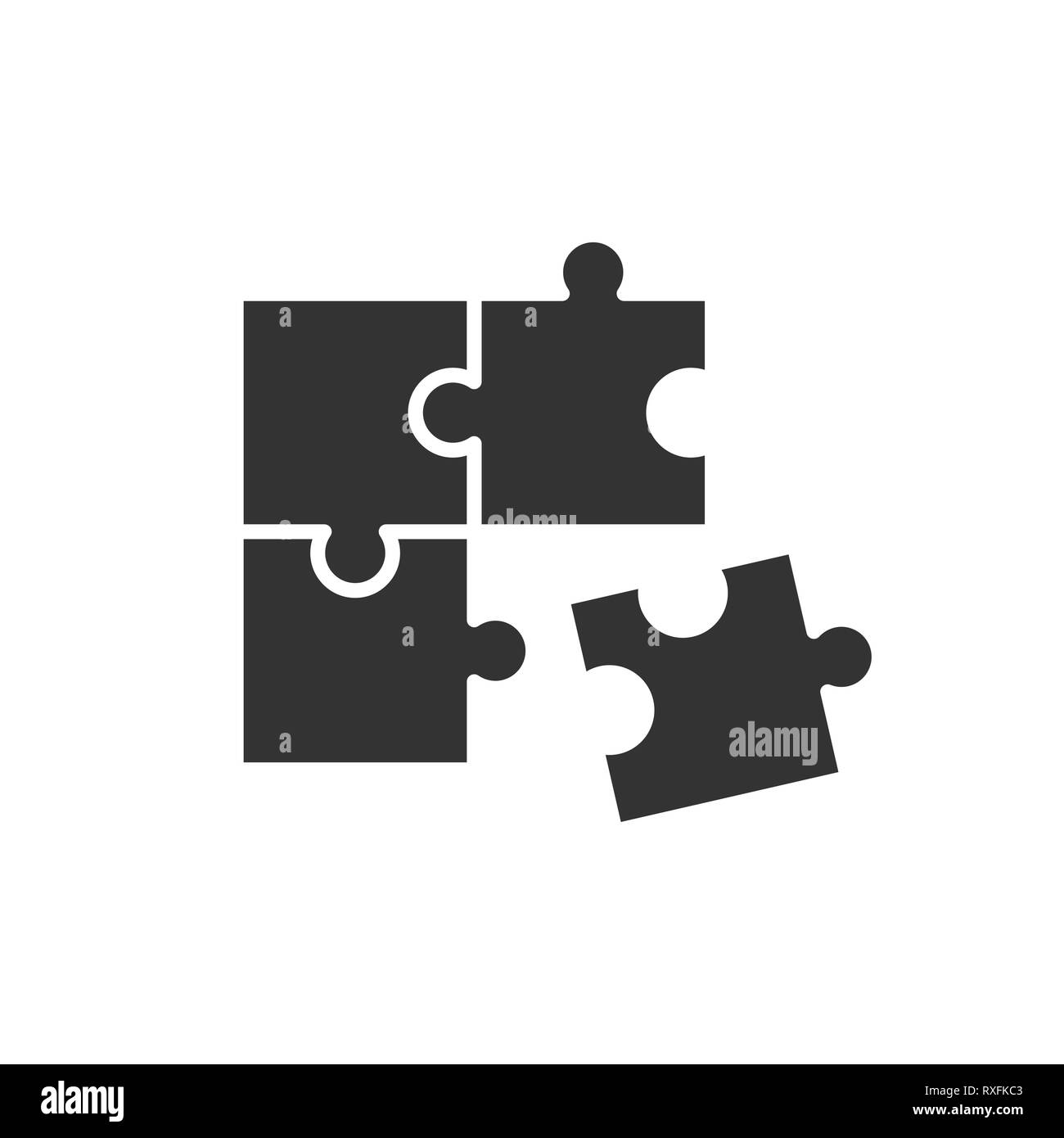 Puzzle compatible icon in flat style. Jigsaw agreement vector ...
