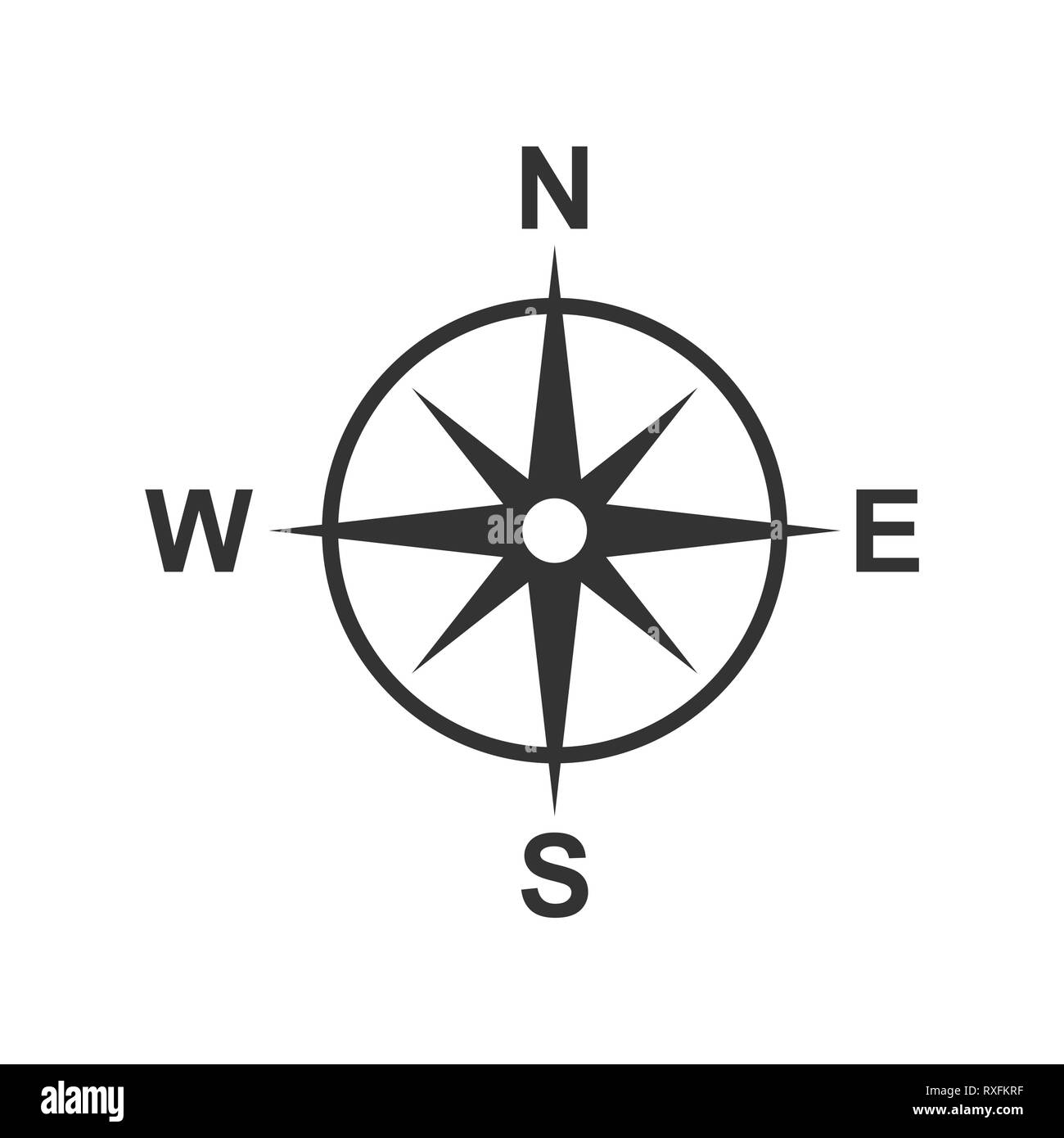 Global navigation icon in flat style. Compass gps vector illustration ...