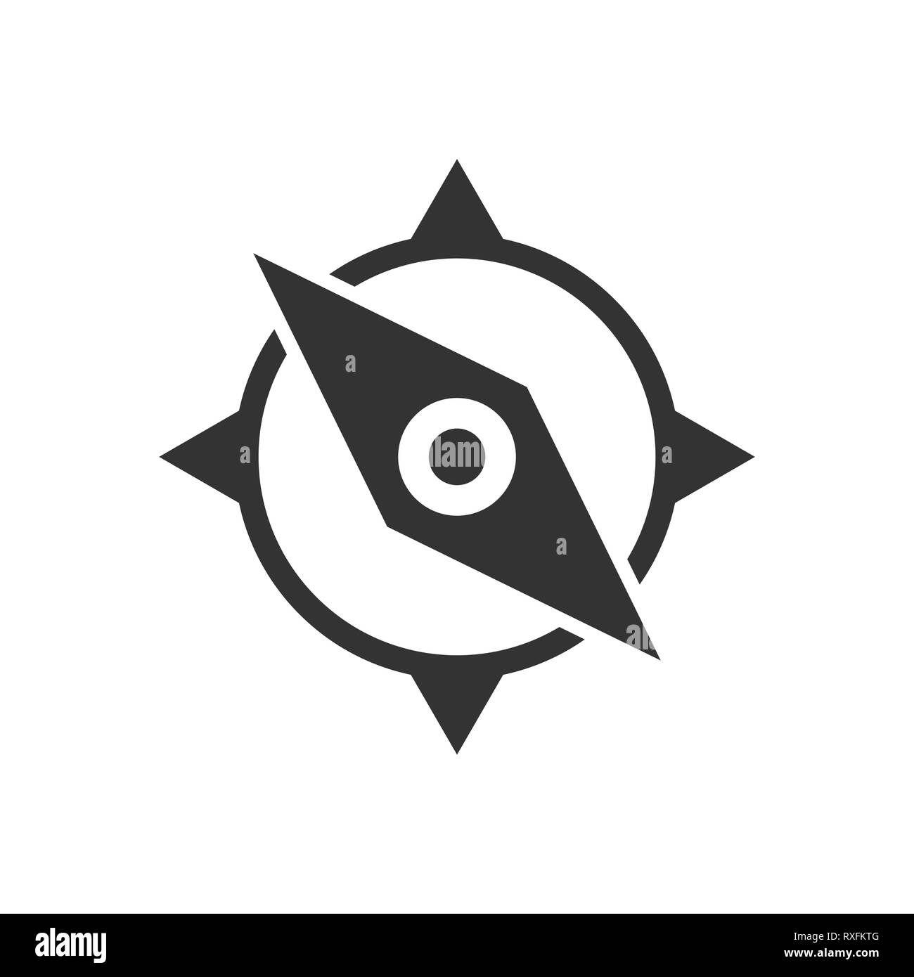 Global navigation icon in flat style. Compass gps vector illustration ...