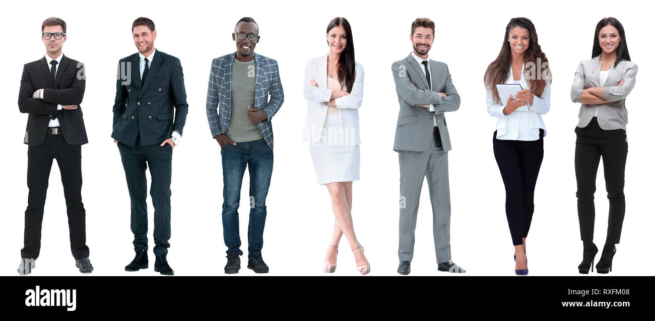 group of successful business people standing in a row Stock Photo - Alamy