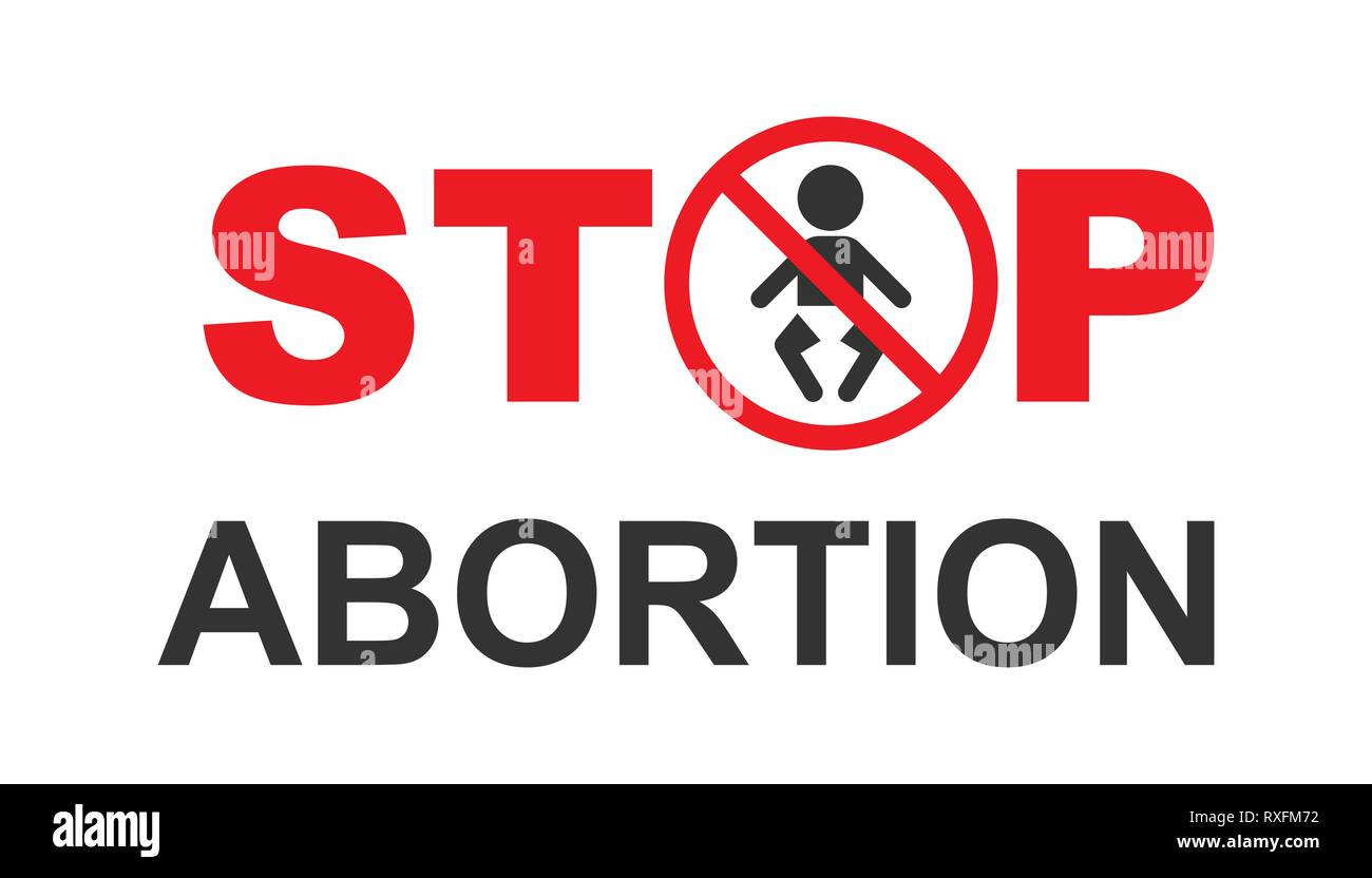 Stop abortion banner icon in flat style. Baby choice vector ...