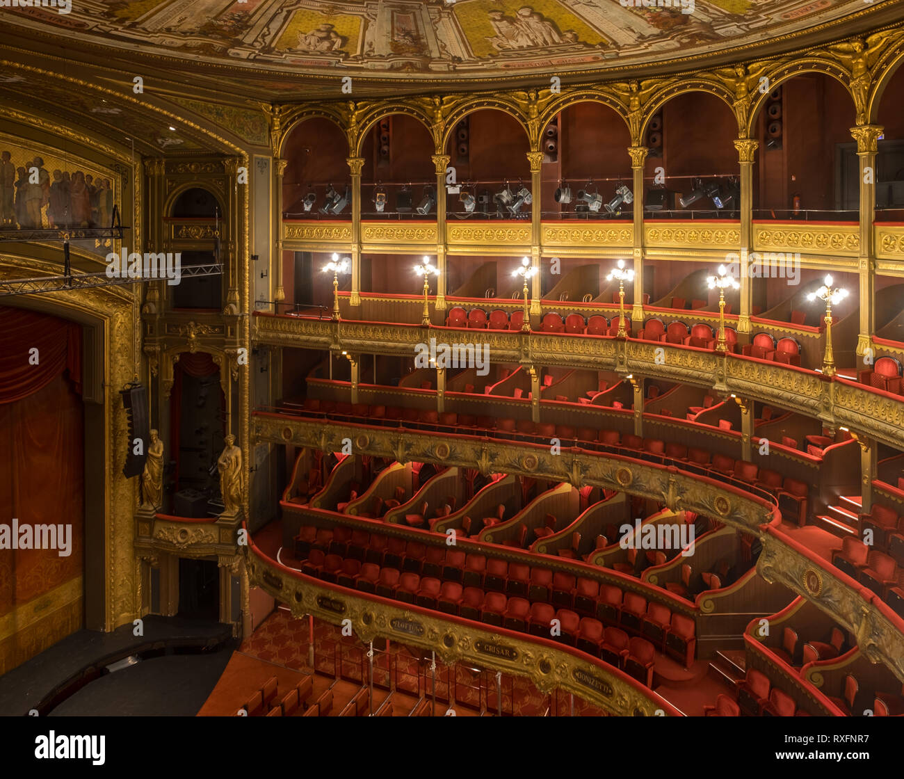 Main hall of the Bourla theatre in the center of Antwerp, Belgium Stock Photo