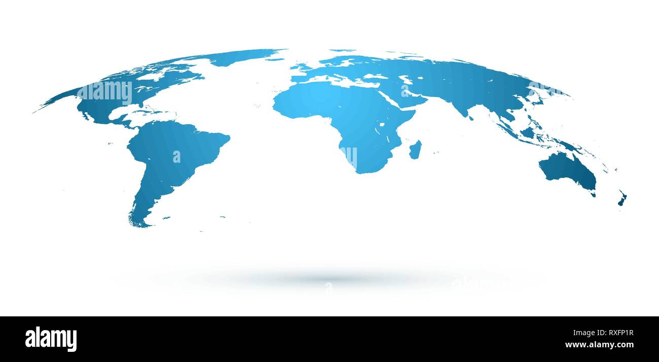World Map Isolated on White Background in Blue Color. Vector ...