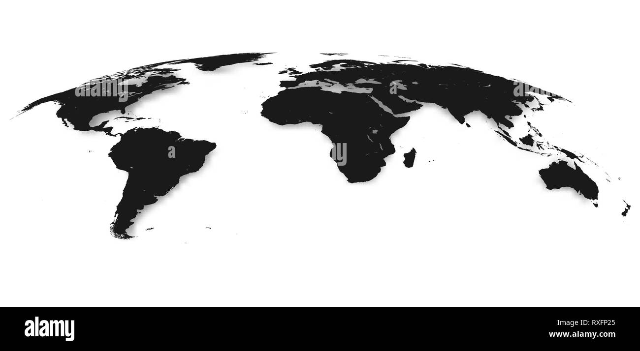 World Map Isolated on White Background in Gray Color. Vector ...