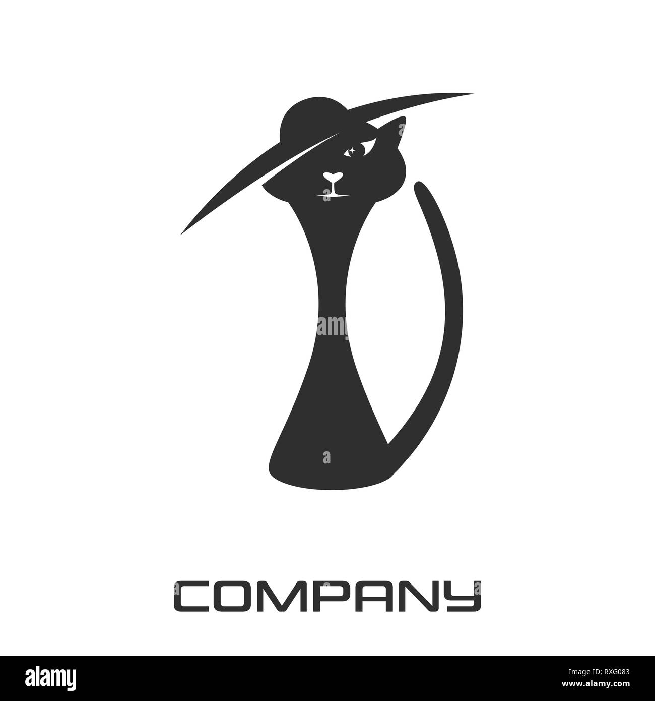 Cat lady logo Stock Photo Alamy