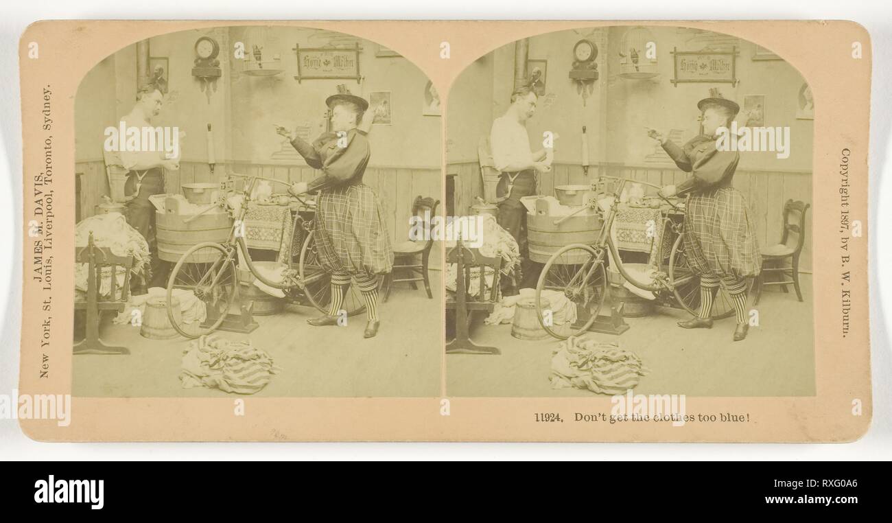 Don T Get The Clothes Too Blue B W Kilburn American 17 1909 Date 17 Dimensions 7 8 X 7 7 Cm Each Image 8 8 X 17 7 Cm Card Albumen Silver Print Stereo Origin United States