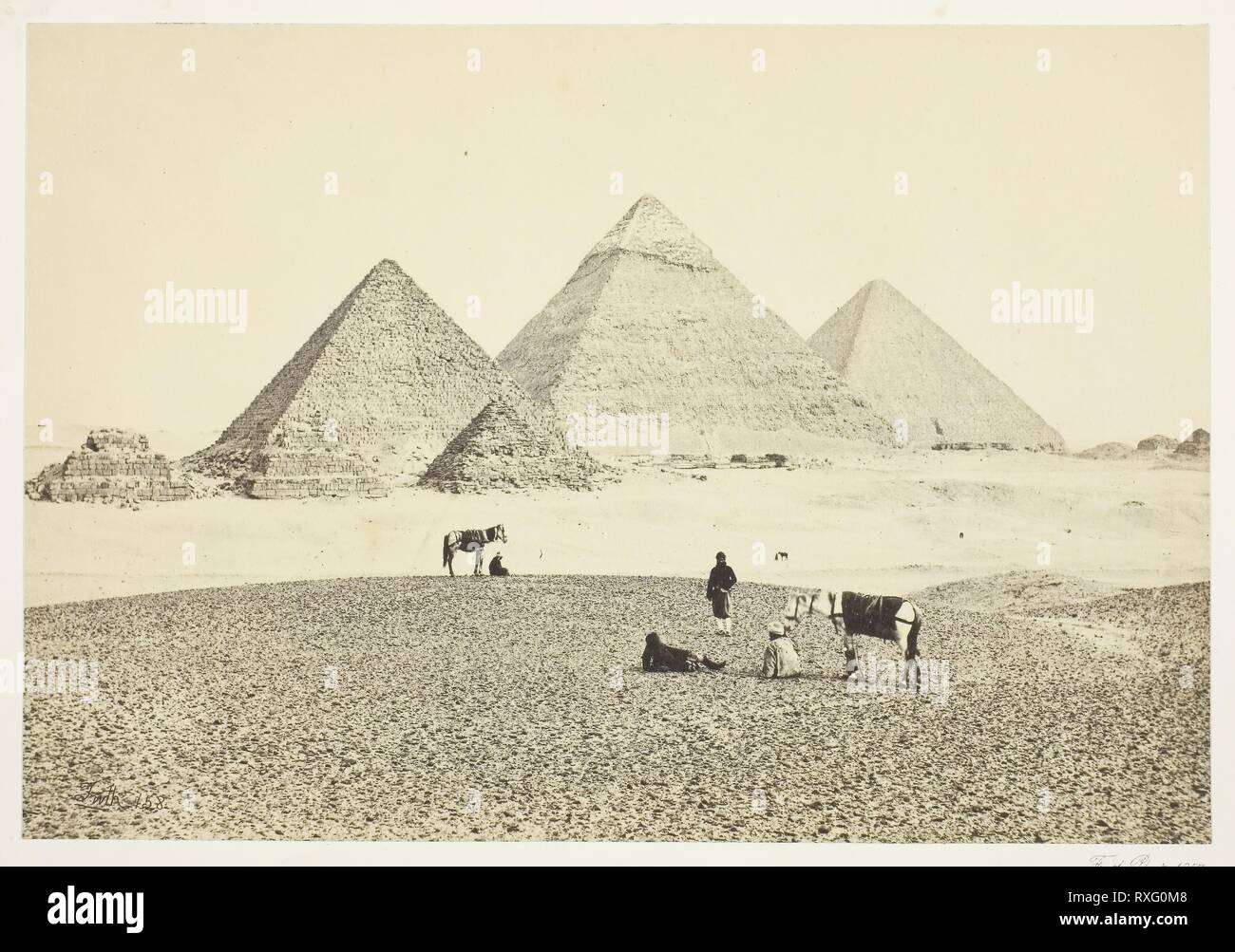 The Pyramids of El Geezeh, from the Southwest. Francis Frith; English ...