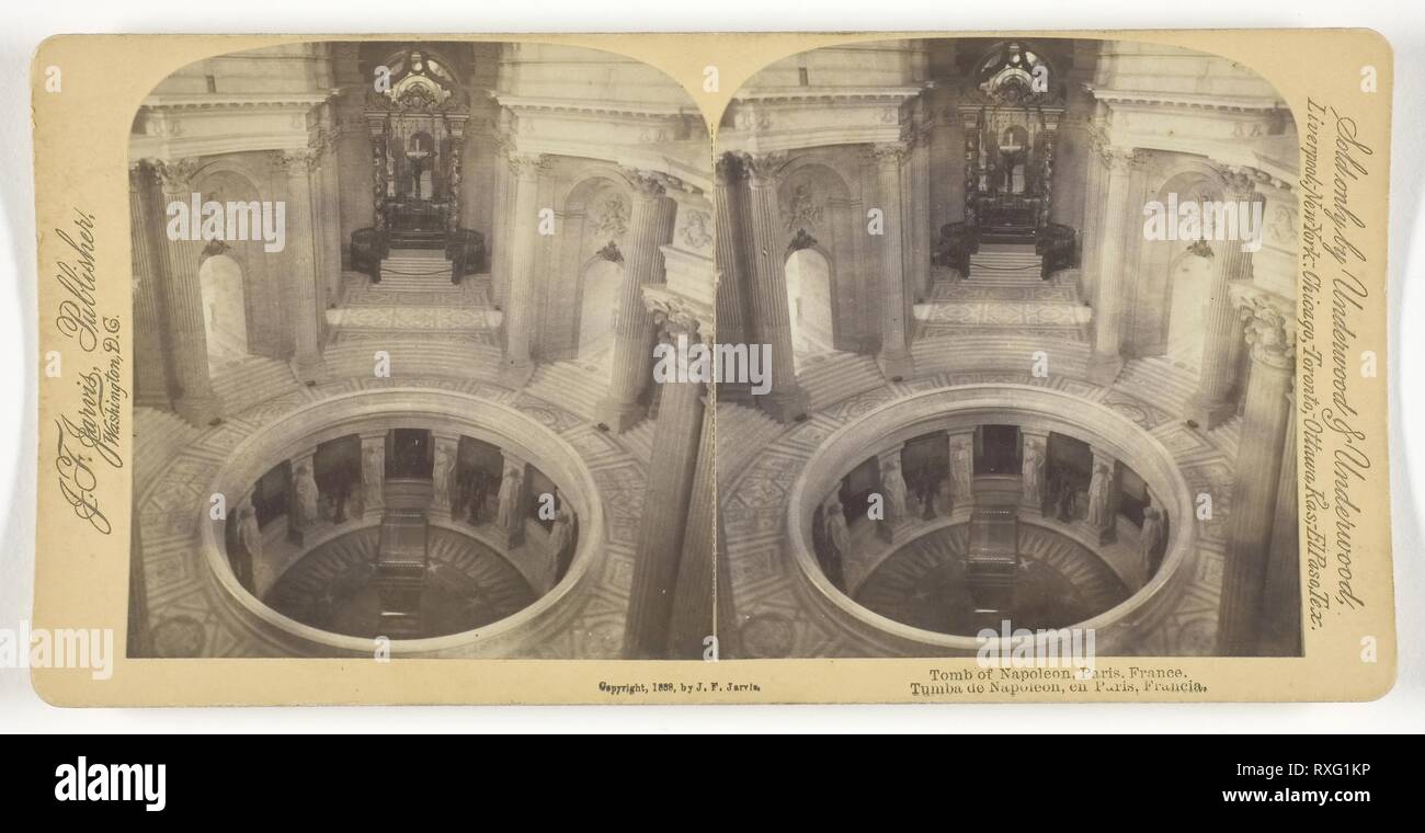 Tomb of Napoleon, Paris, France. Underwood &amp; Underwood; American,  active 1881-1920. Date: 1888. Dimensions: 8 x 7.6 cm (each image); 8.8 x  17.8 cm (card). Albumen silver print, stereo. Origin: United States.