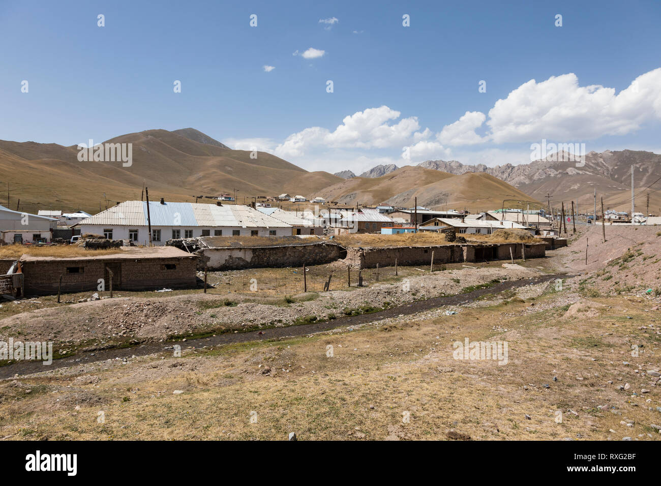 Sary-Tash Border Town In Kyrgyzstan To Neighboring Tajikistan On.