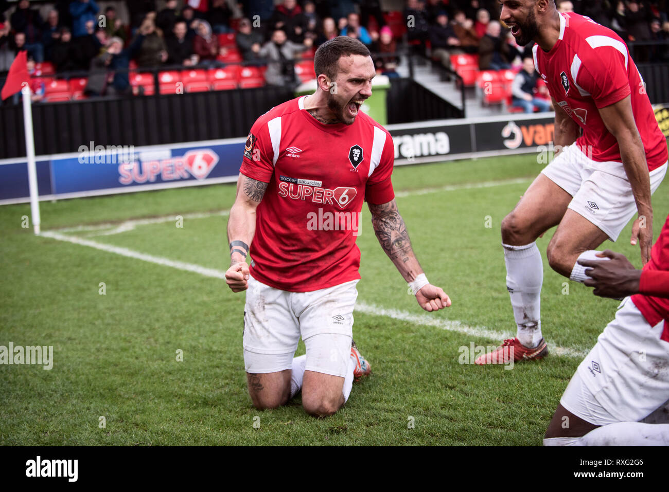 Salford, United Kingdom. 9th March 2019. Salford City captain Liam