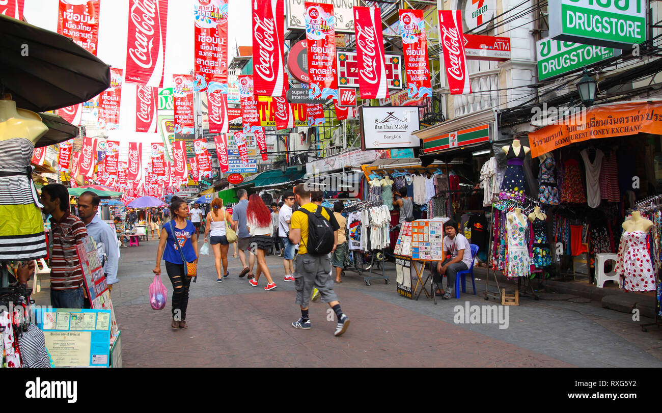 Khao San Road in Bangkok during daytime Stock Photo