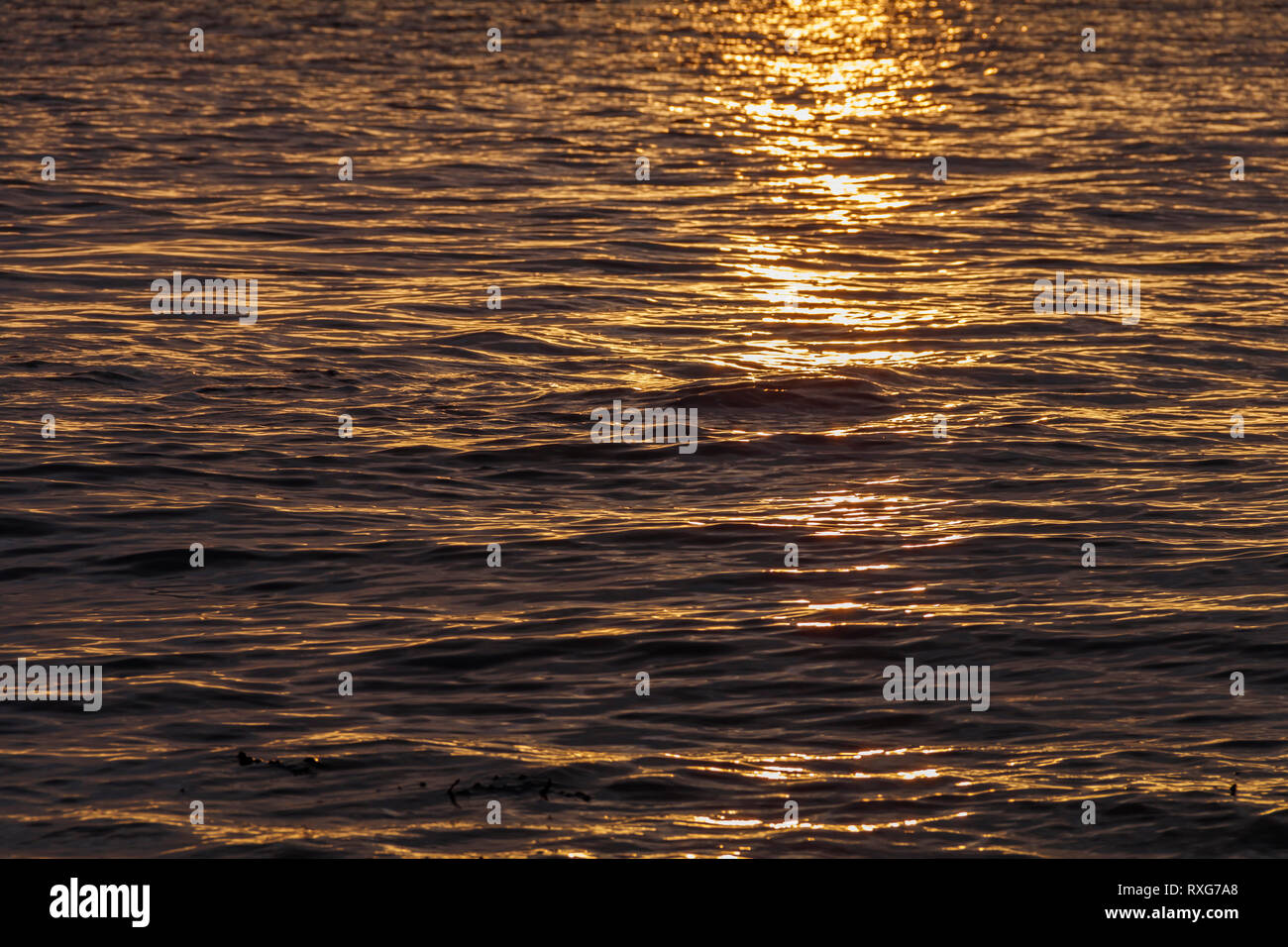 Sunlight reflecting onto the sea Stock Photo