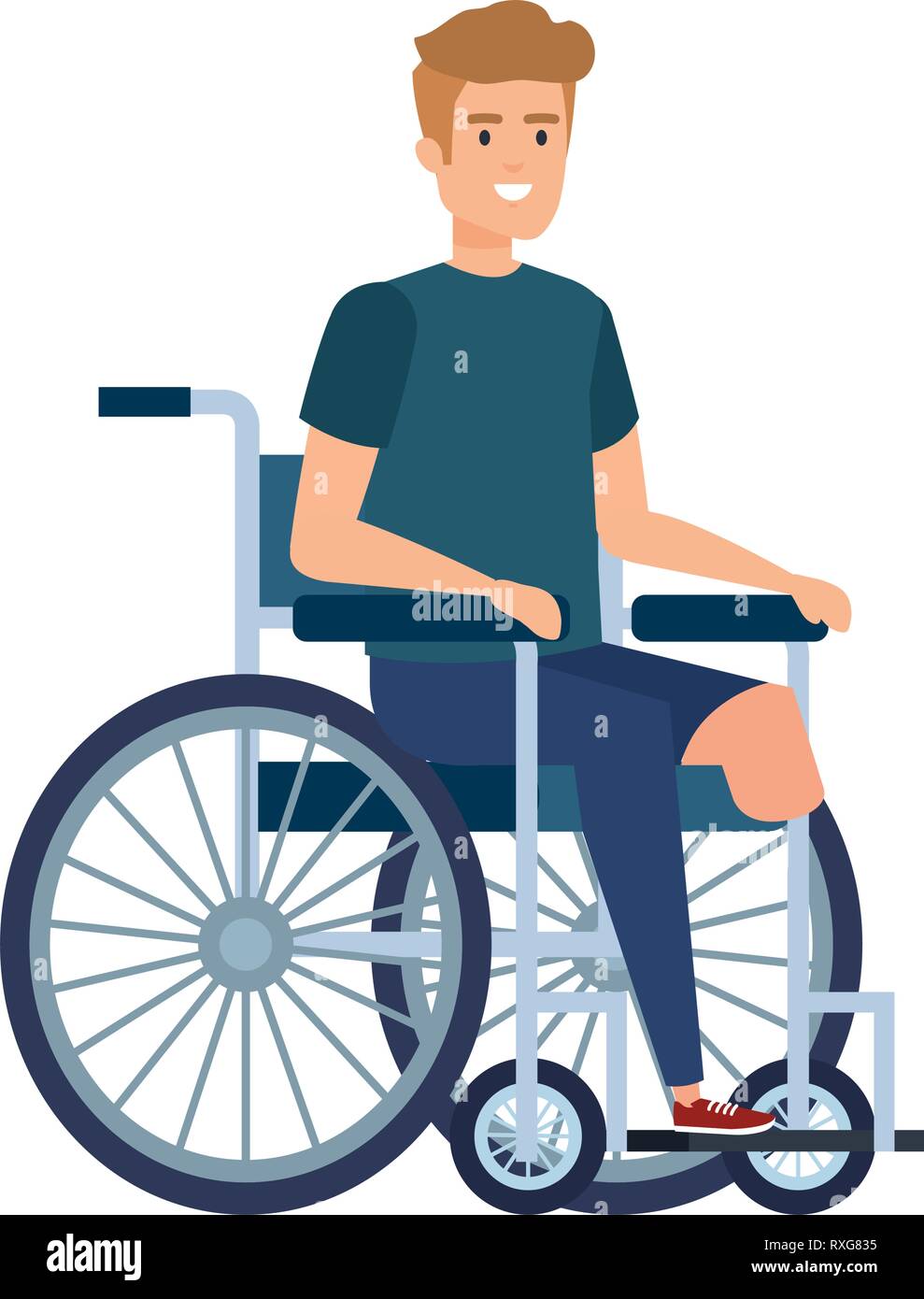 young man in wheelchair Stock Vector Image & Art - Alamy