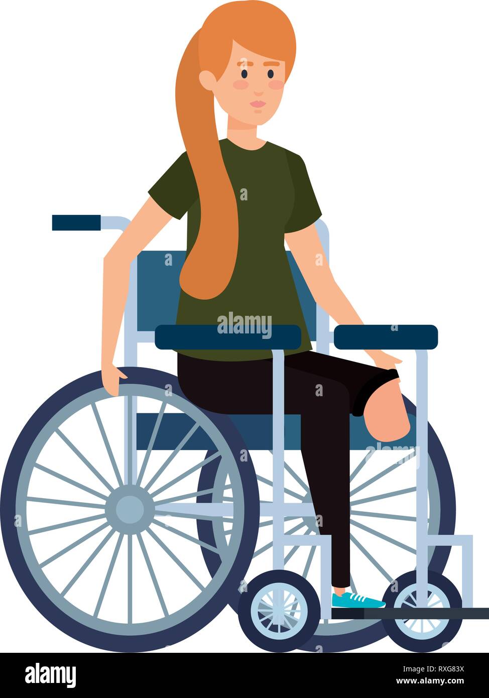 young woman in wheelchair Stock Vector Image & Art - Alamy